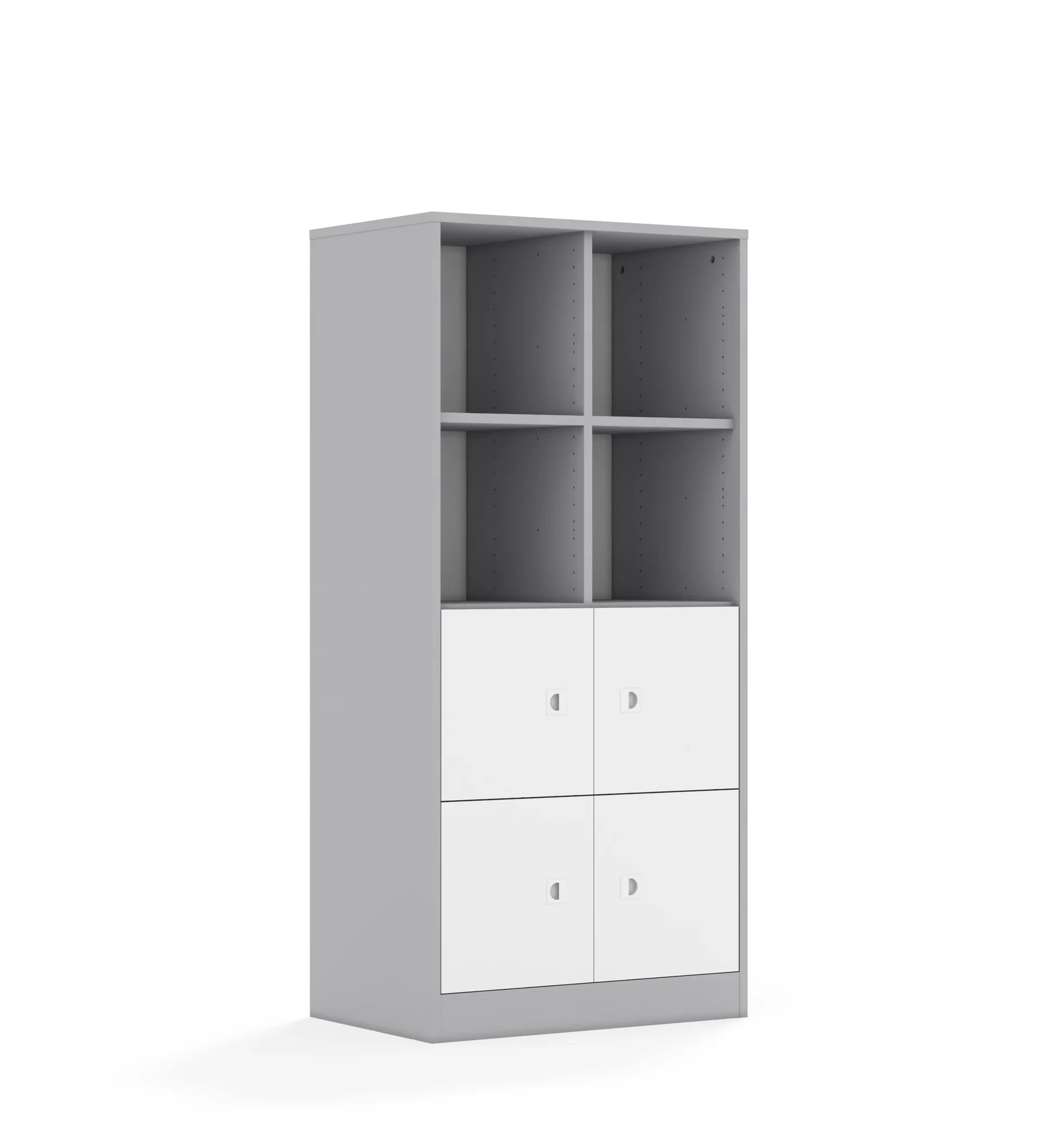 Regał BLOX 70 4PP 4F1 706x466x1517 – szary / biały