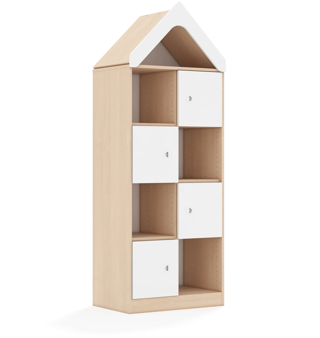 Regał BLOX 70 4PP 4F1 z daszkiem 706x466x1927 – dąb / biały