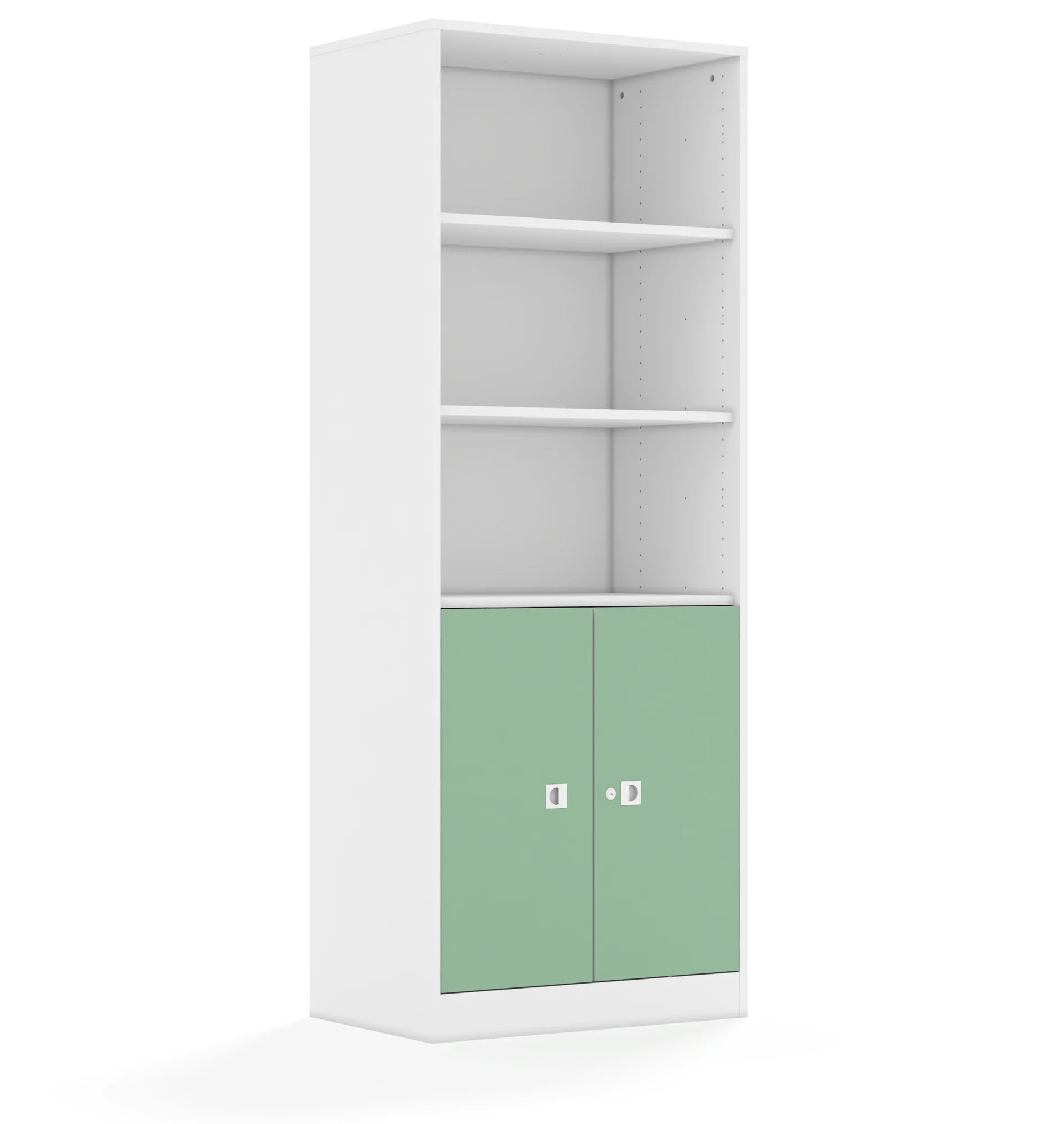 Regał BLOX 70 5P 2F2 706x466x1869 – biały / pastelowy zielony