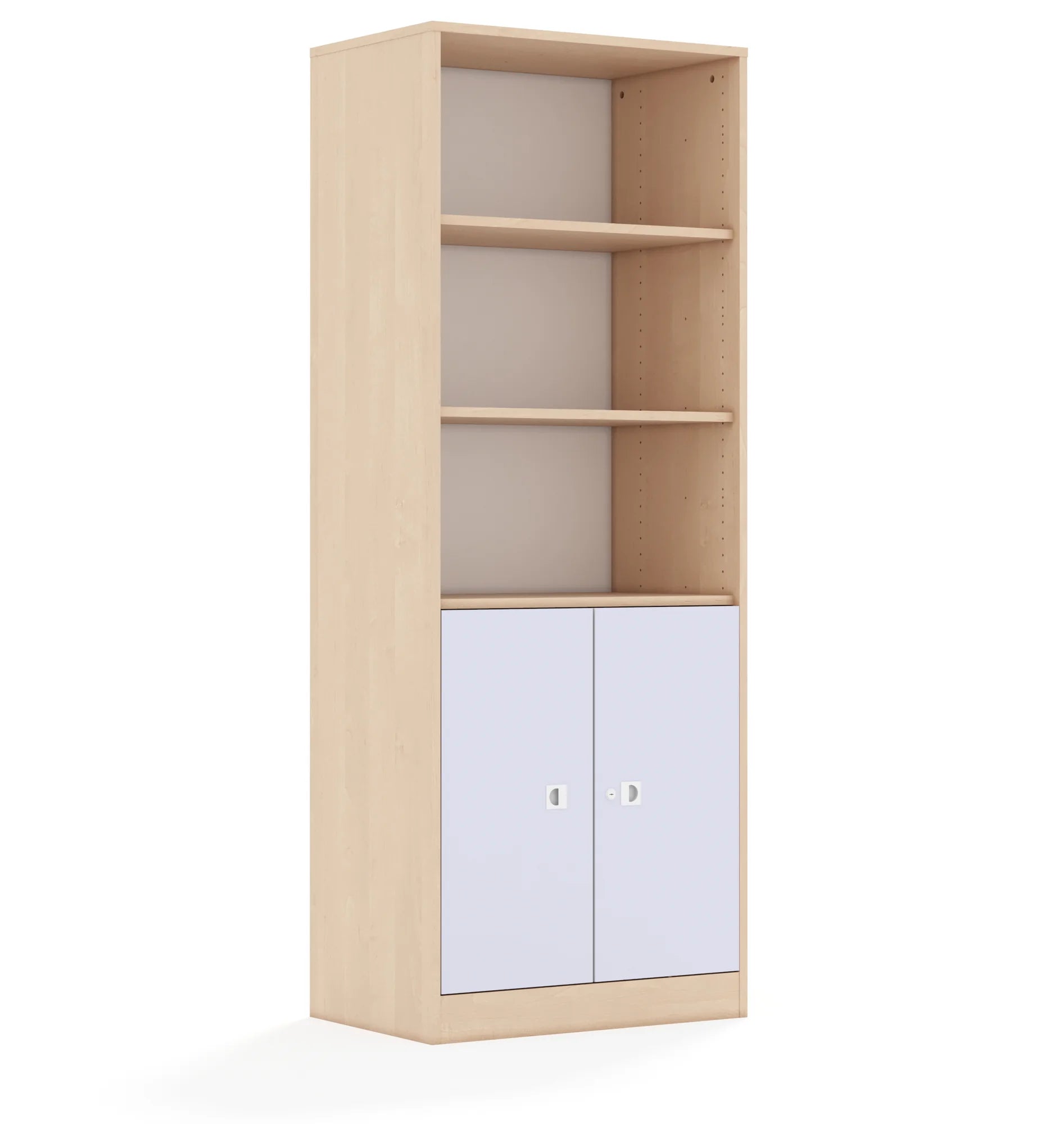 Regał BLOX 70 5P 2F2 706x466x1869 – brzoza / pastelowy fioletowy