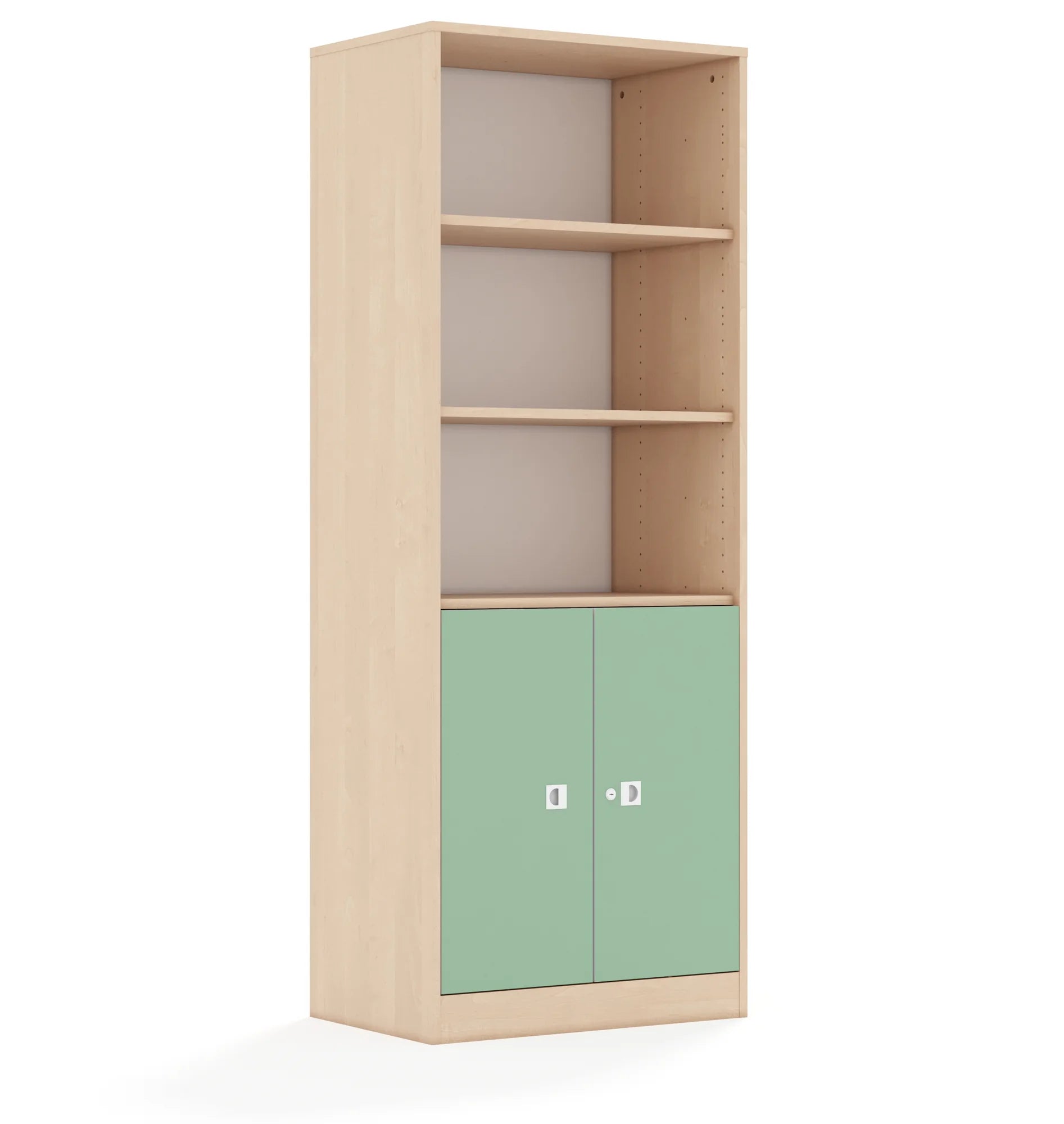 Regał BLOX 70 5P 2F2 706x466x1869 – brzoza / pastelowy zielony