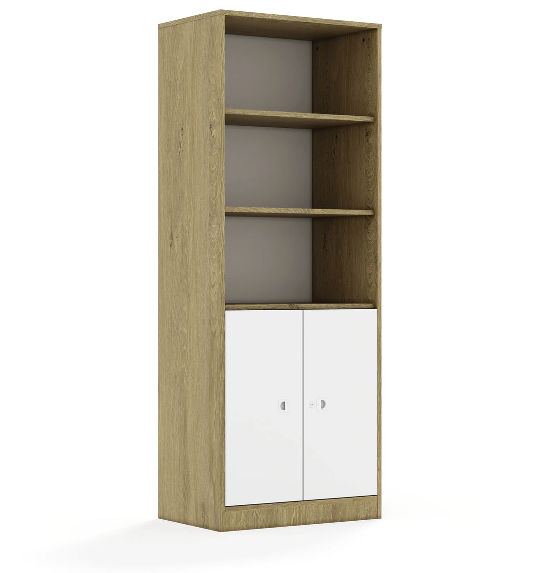 Regał BLOX 70 5P 2F2 706x466x1869 – dąb / biały