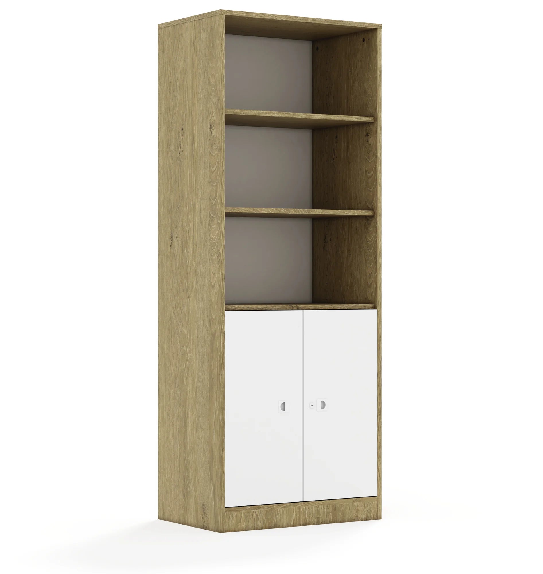 Regał BLOX 70 5P 2F2 706x466x1869 – dąb / biały