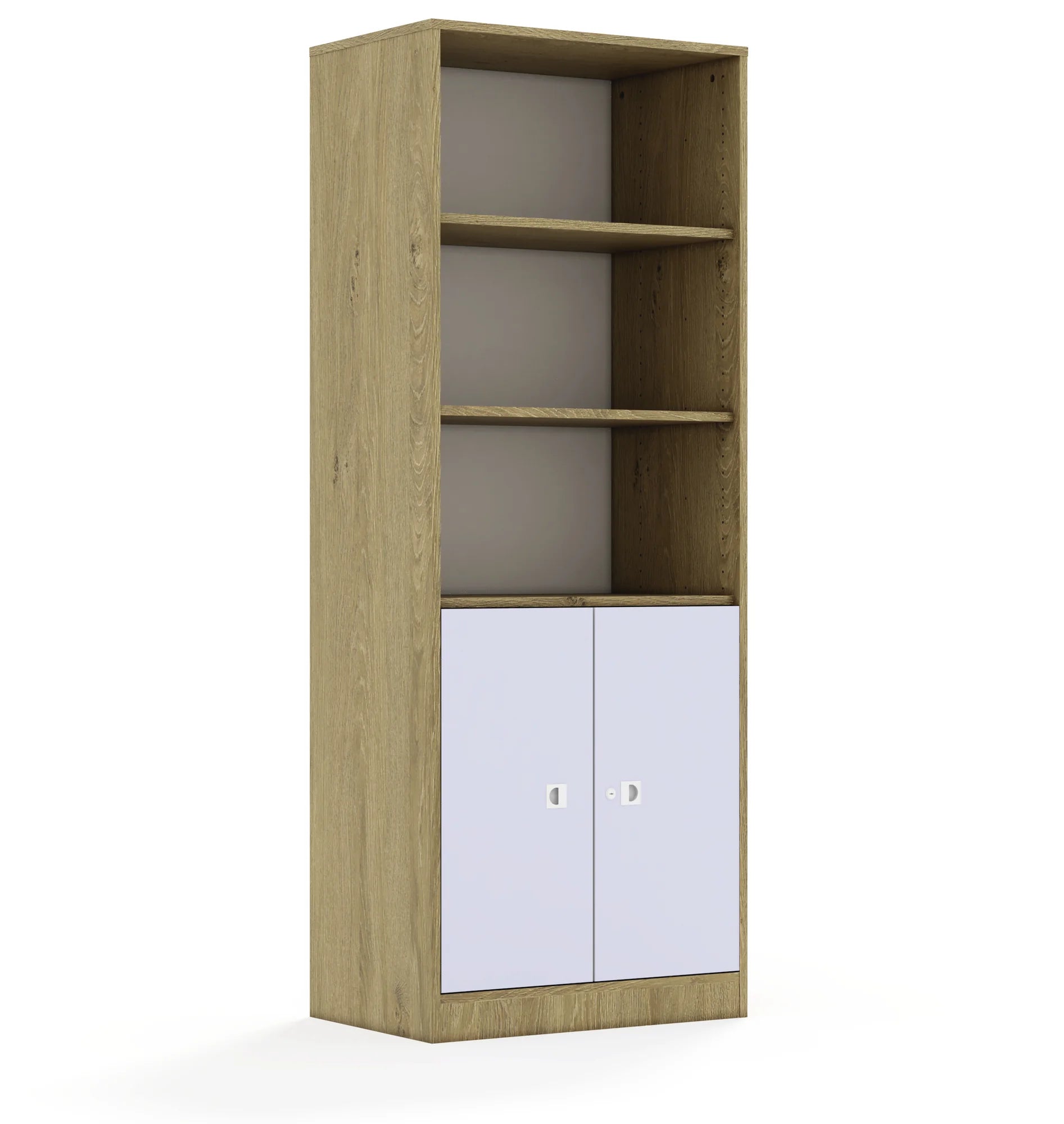 Regał BLOX 70 5P 2F2 706x466x1869 – dąb / pastelowy fioletowy