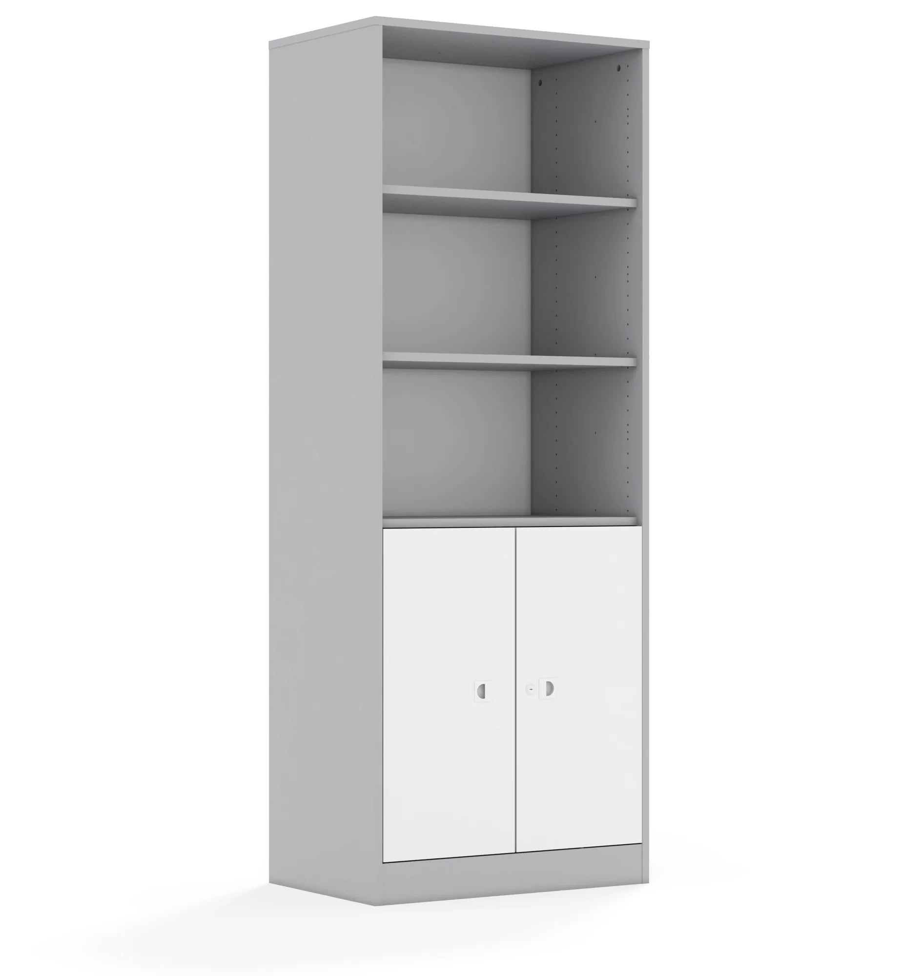 Regał BLOX 70 5P 2F2 706x466x1869 – szary / biały