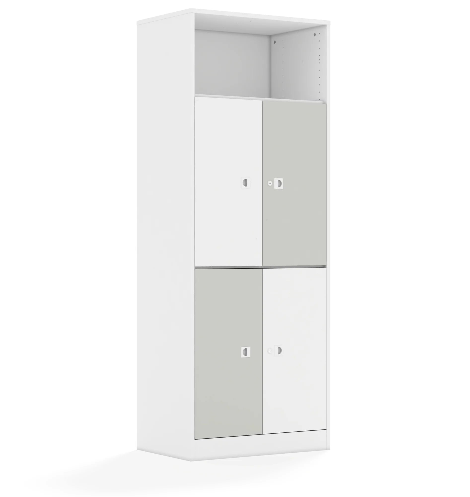 Regał BLOX 70 5P 4F2 706x466x1869 – biały / biały/jasny szary