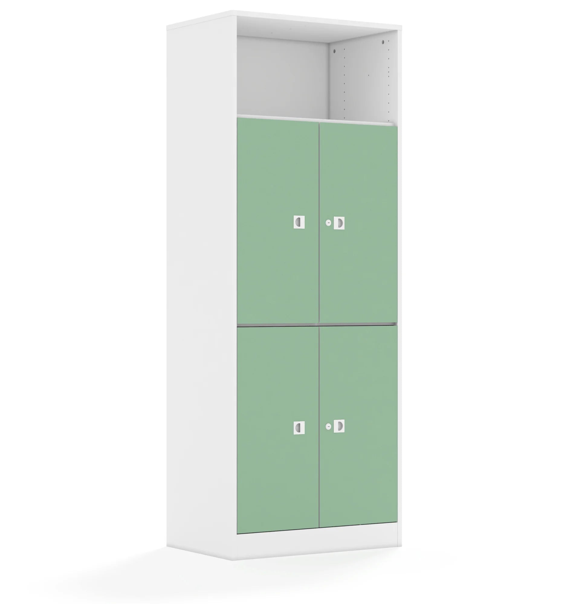 Regał BLOX 70 5P 4F2 706x466x1869 – biały / pastelowy zielony