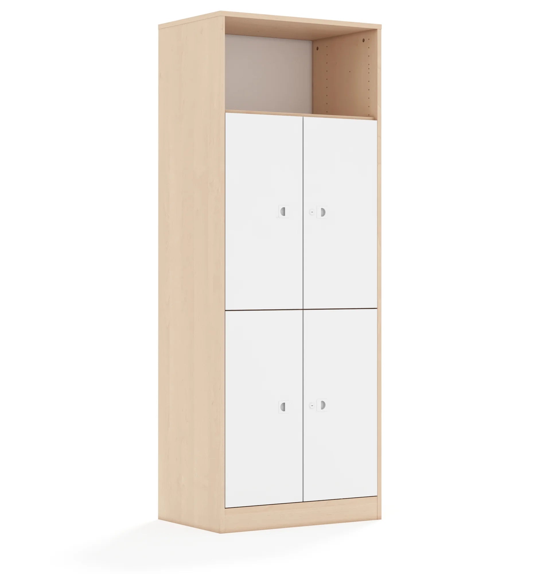 Regał BLOX 70 5P 4F2 706x466x1869 – brzoza / biały