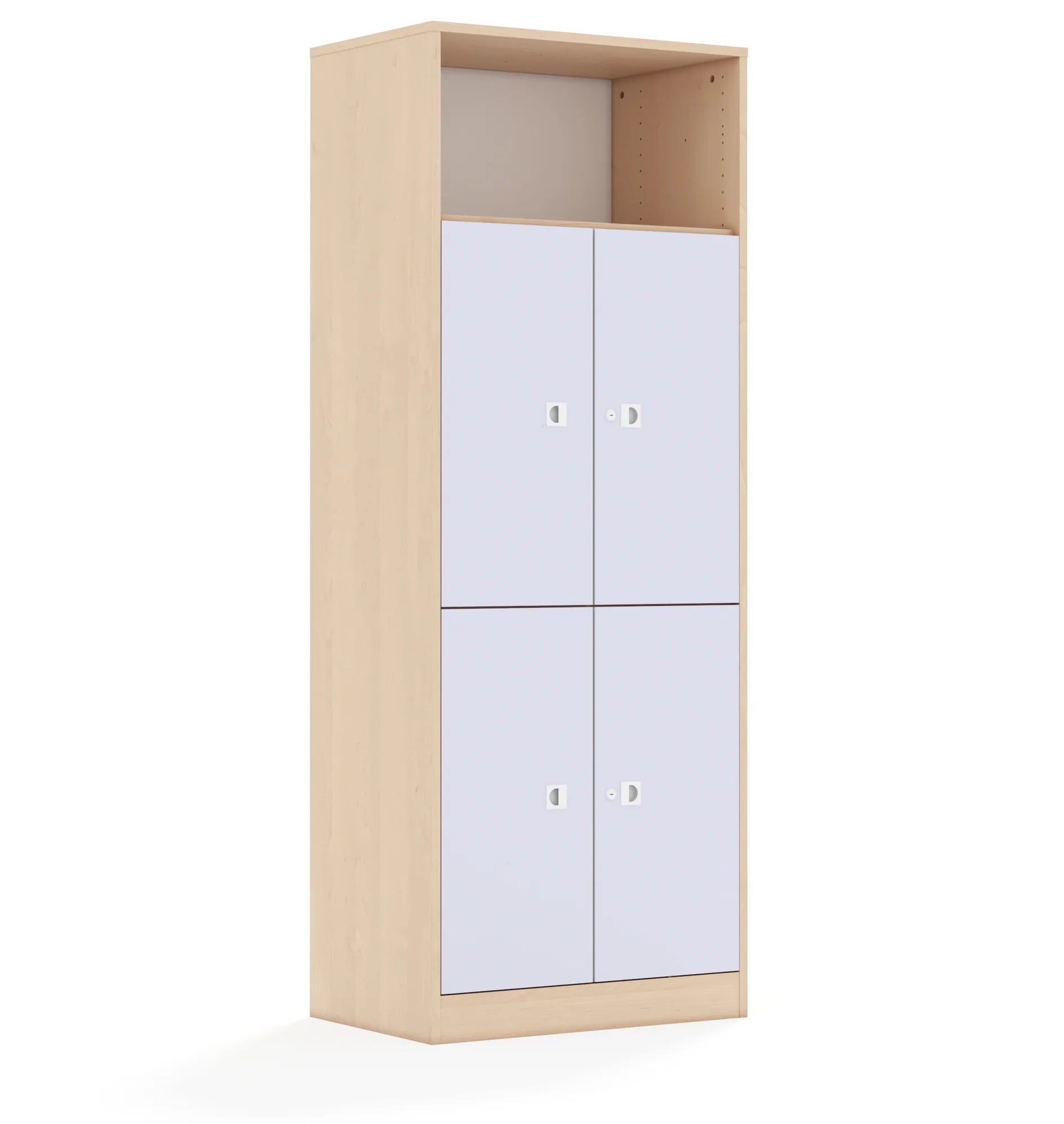 Regał BLOX 70 5P 4F2 706x466x1869 – brzoza / pastelowy fioletowy