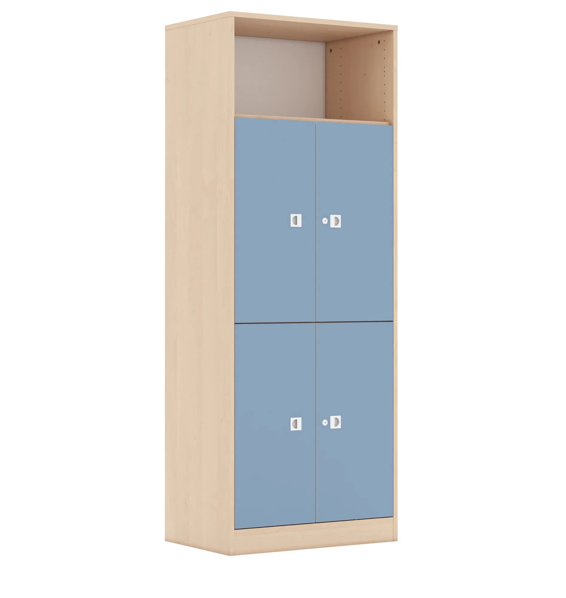 Regał BLOX 70 5P 4F2 706x466x1869 – brzoza / pastelowy niebieski