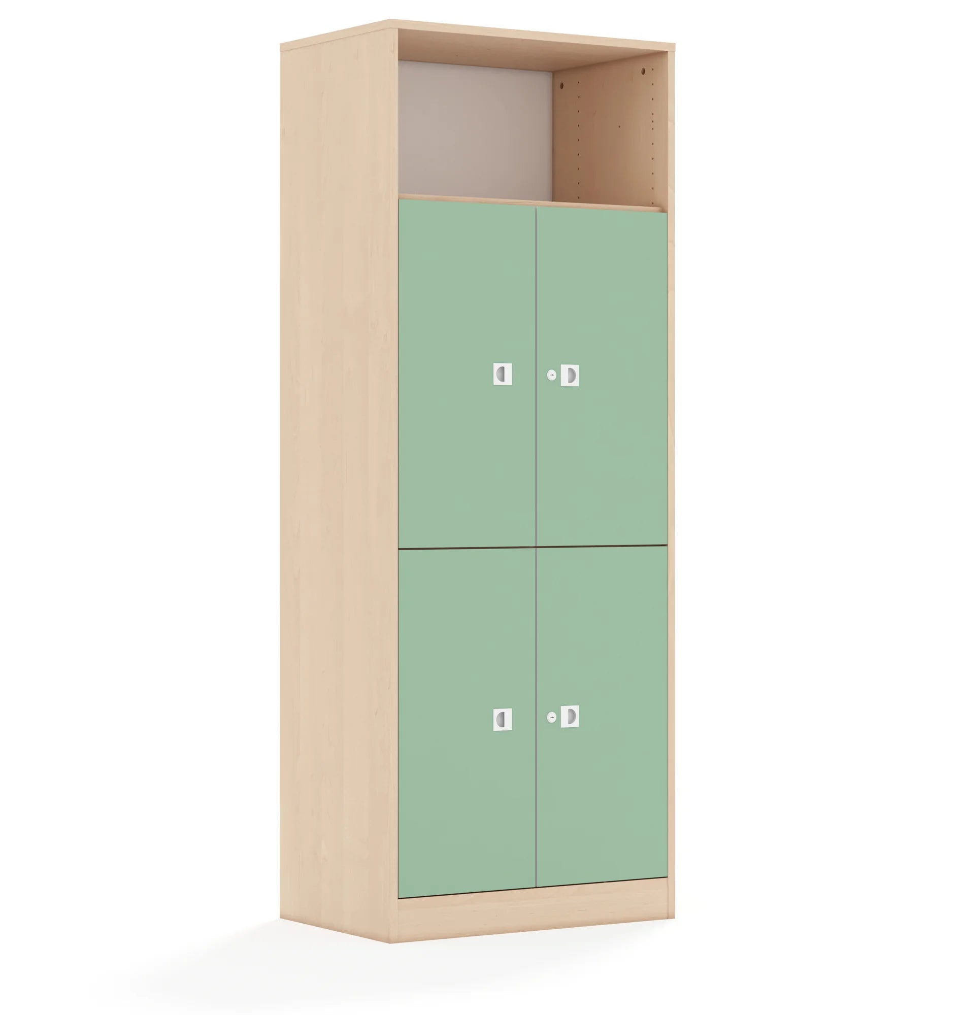 Regał BLOX 70 5P 4F2 706x466x1869 – brzoza / pastelowy zielony