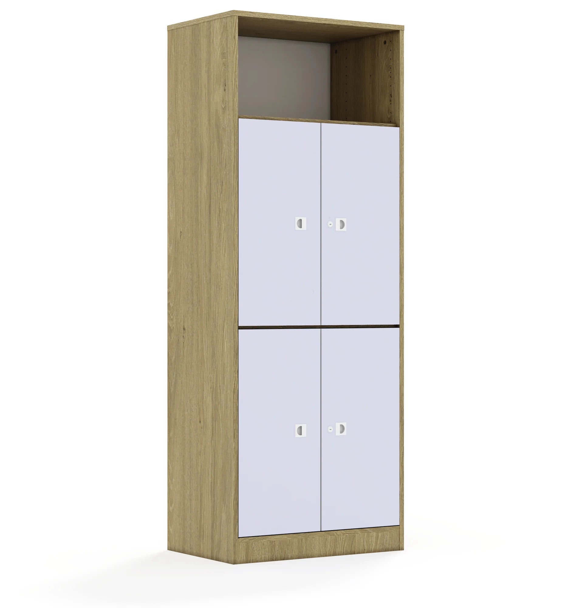 Regał BLOX 70 5P 4F2 706x466x1869 – dąb / pastelowy fioletowy