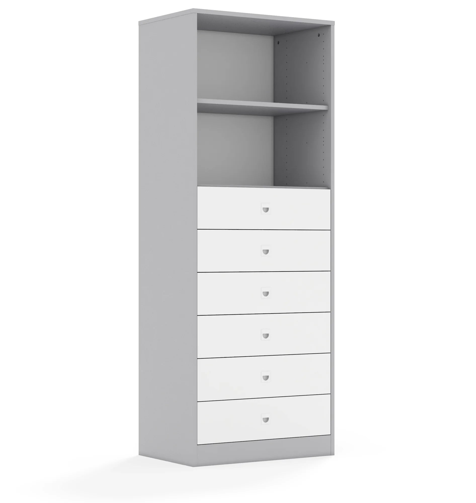 Regał BLOX 70 5P 6S 706x466x1869 – szary / biały
