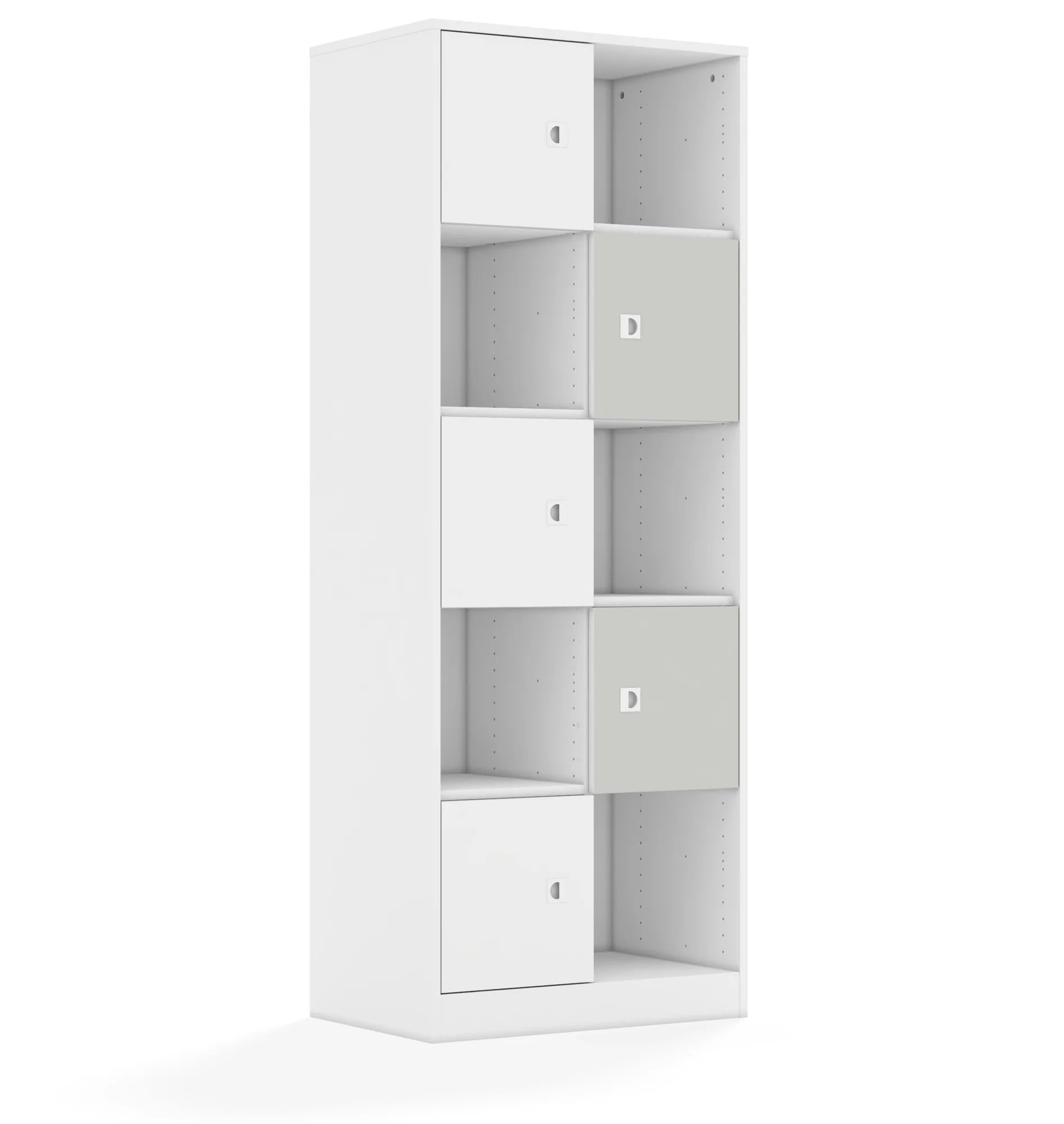 Regał BLOX 70 5PP 5F1 706x466x1869 – biały / biały/jasny szary