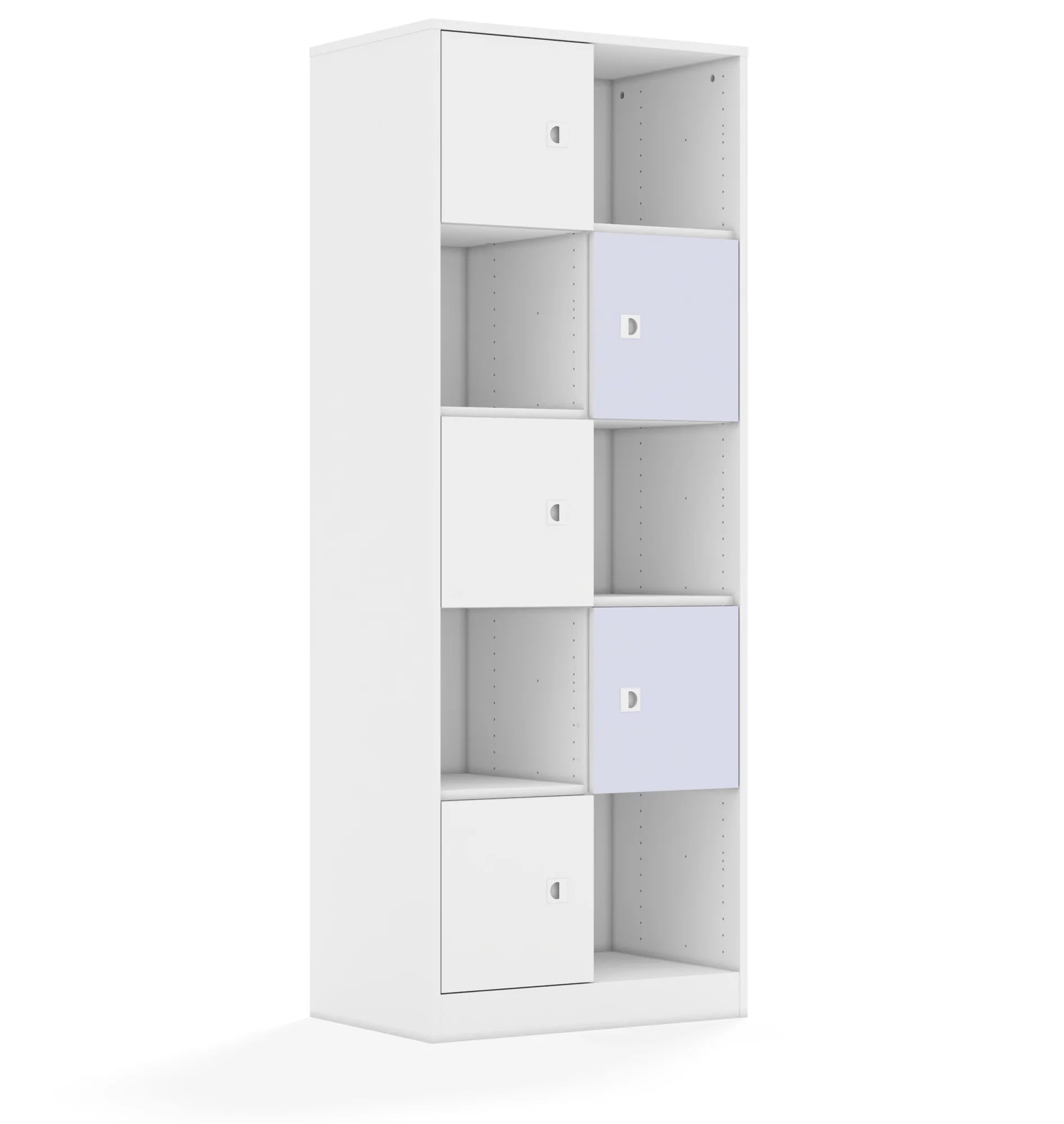 Regał BLOX 70 5PP 5F1 706x466x1869 – biały / biały/pastelowy fioletowy