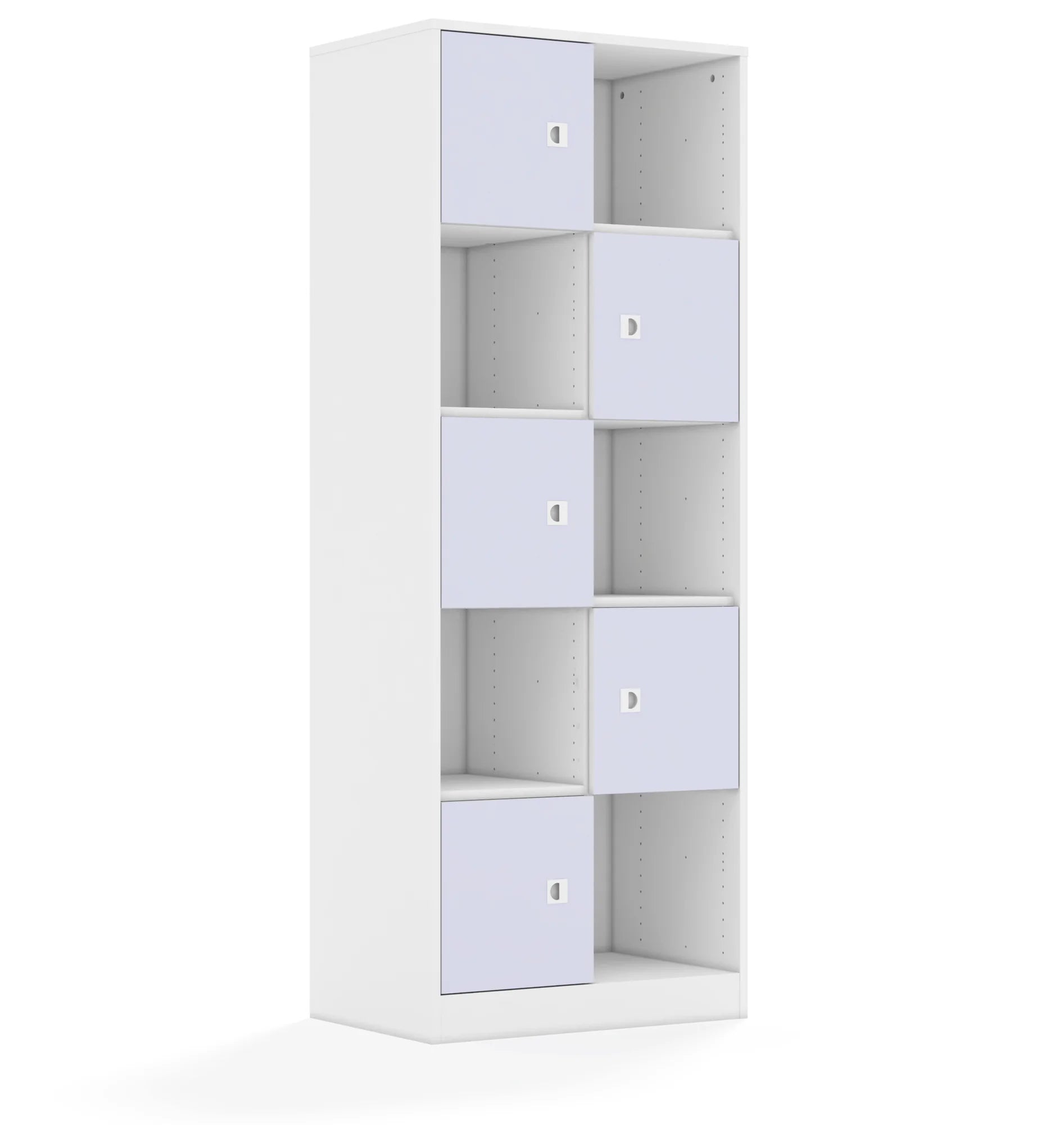 Regał BLOX 70 5PP 5F1 706x466x1869 – biały / pastelowy fioletowy