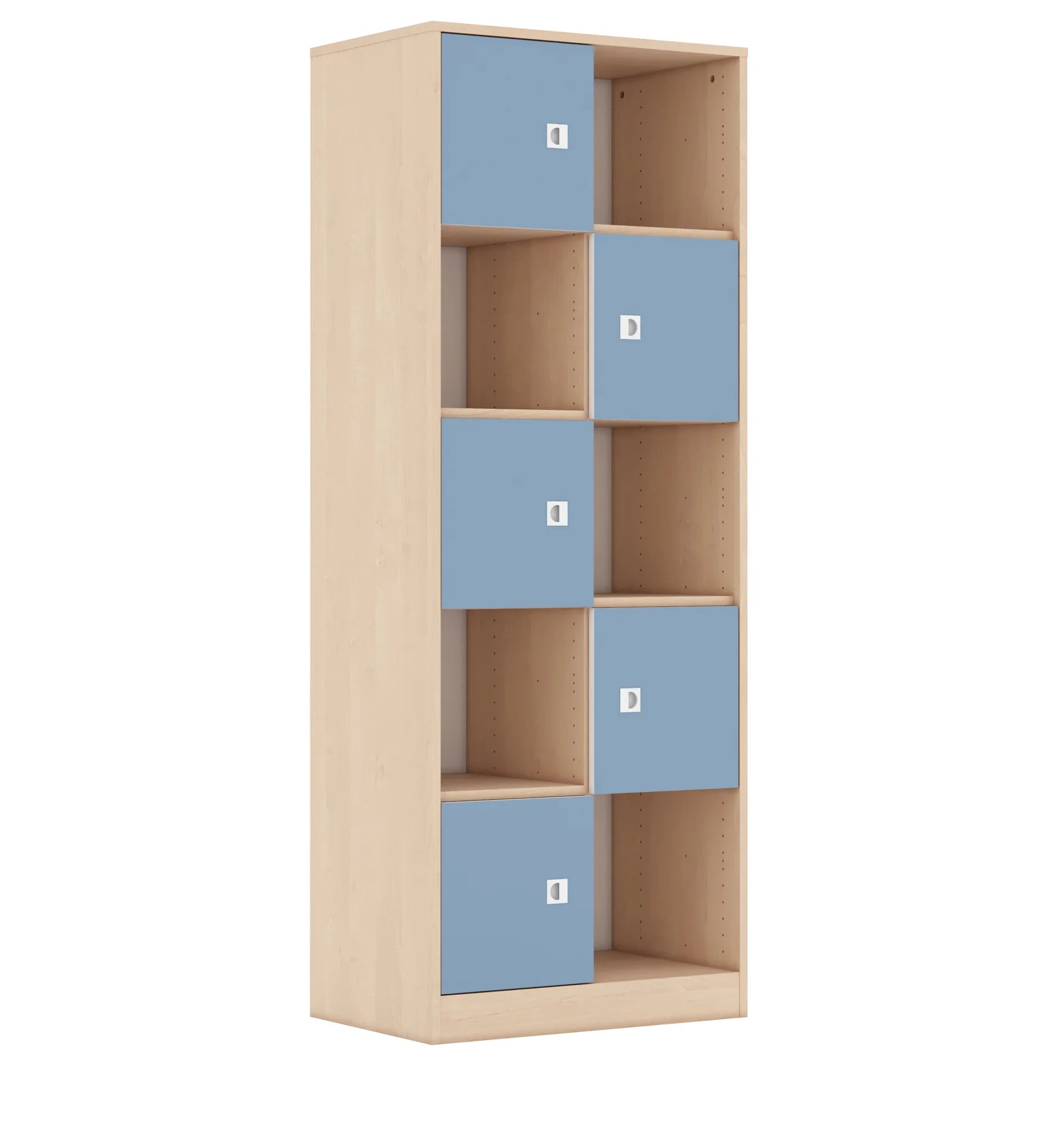 Regał BLOX 70 5PP 5F1 706x466x1869 – brzoza / pastelowy niebieski