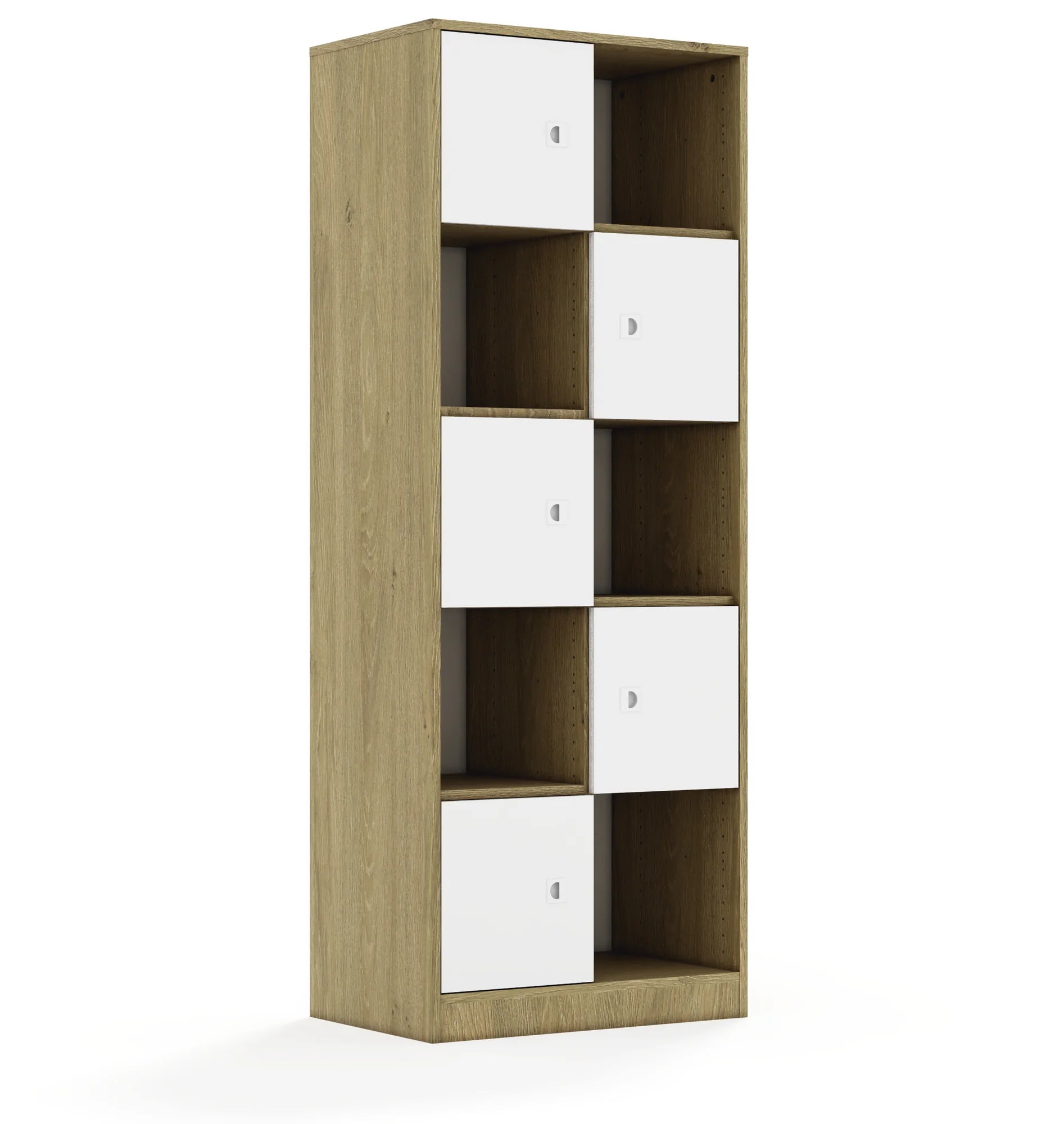Regał BLOX 70 5PP 5F1 706x466x1869 – dąb / biały