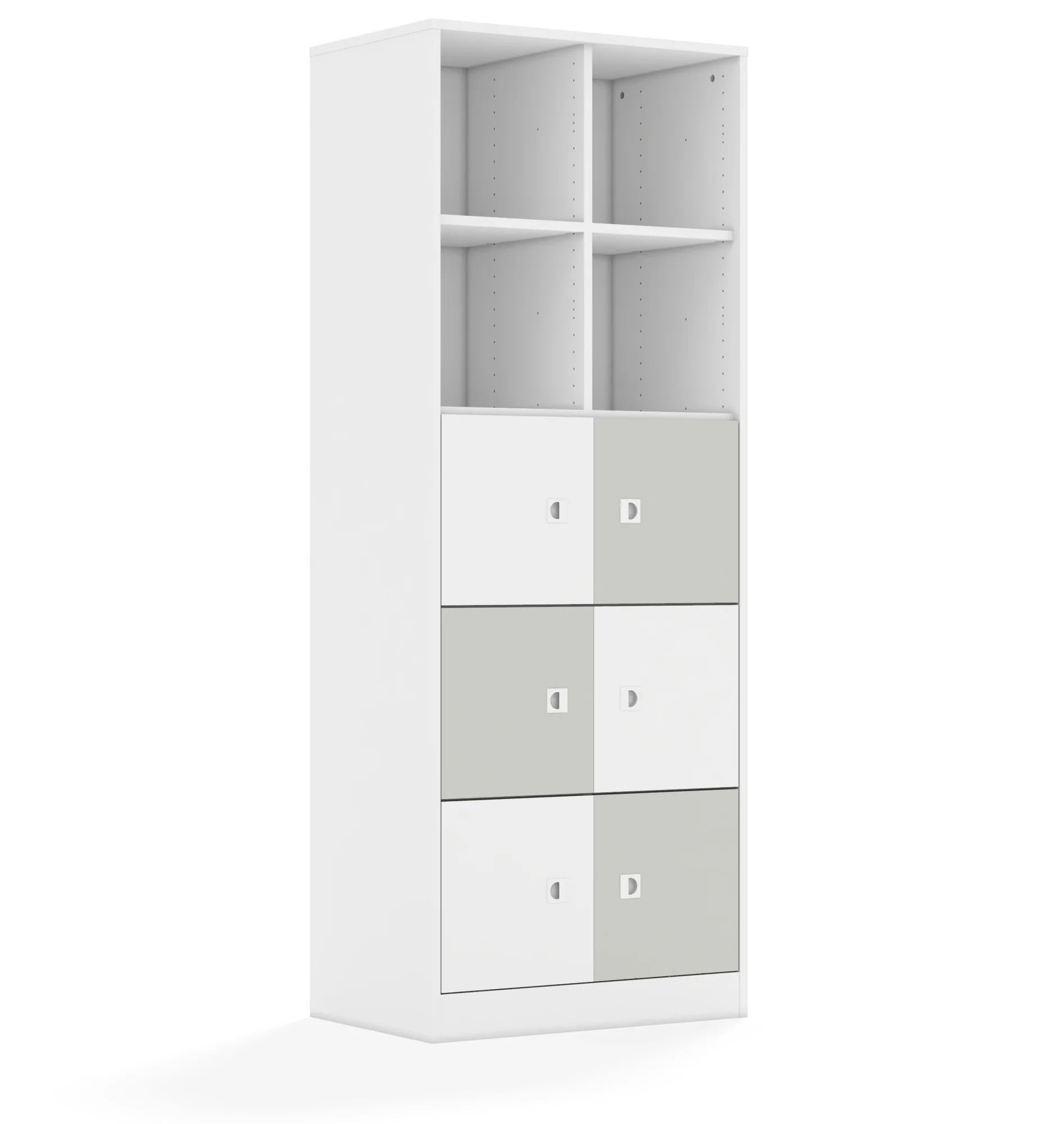 Regał BLOX 70 5PP 6F1 706x466x1869 – biały / biały/jasny szary