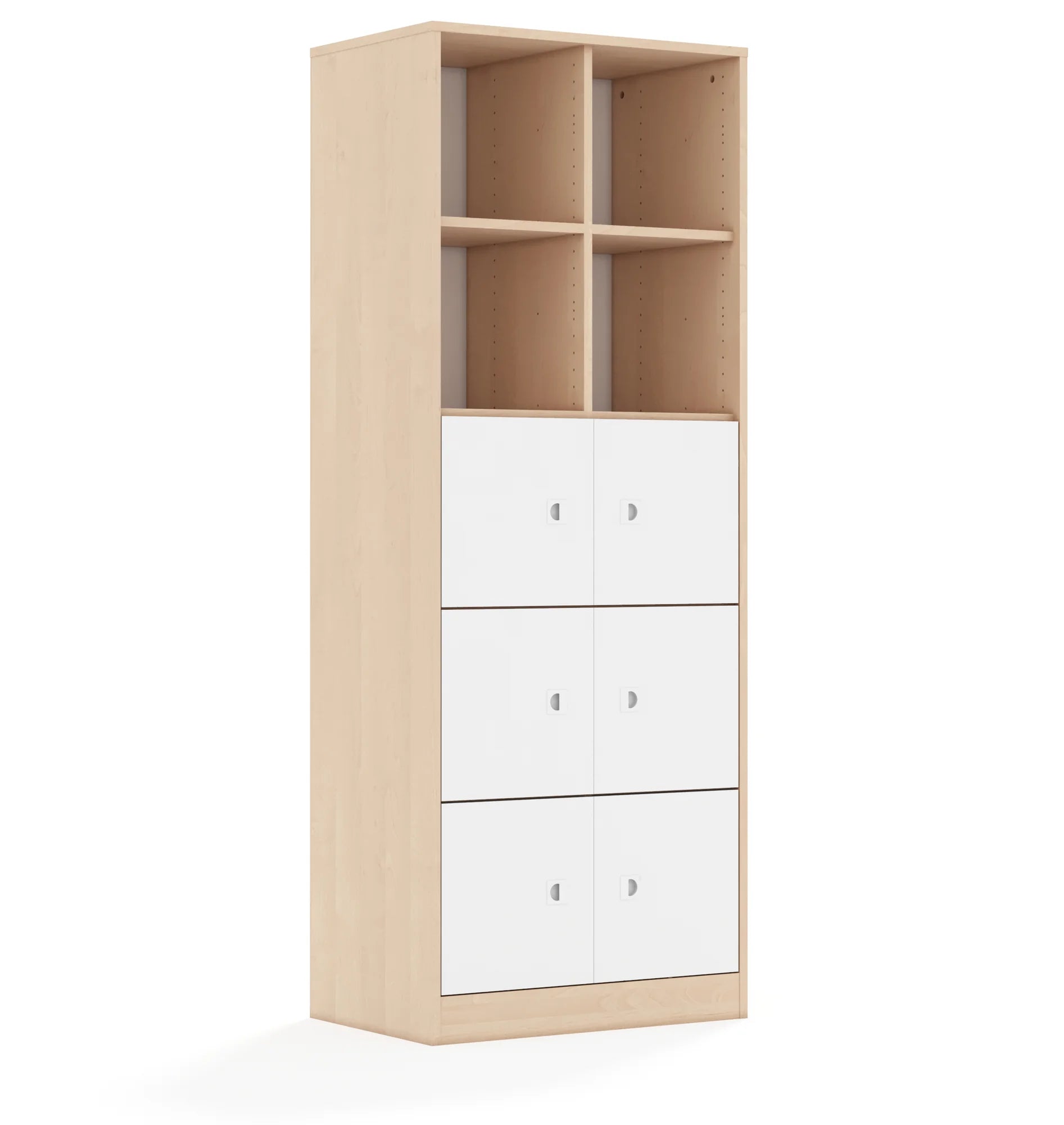 Regał BLOX 70 5PP 6F1 706x466x1869 – brzoza / biały