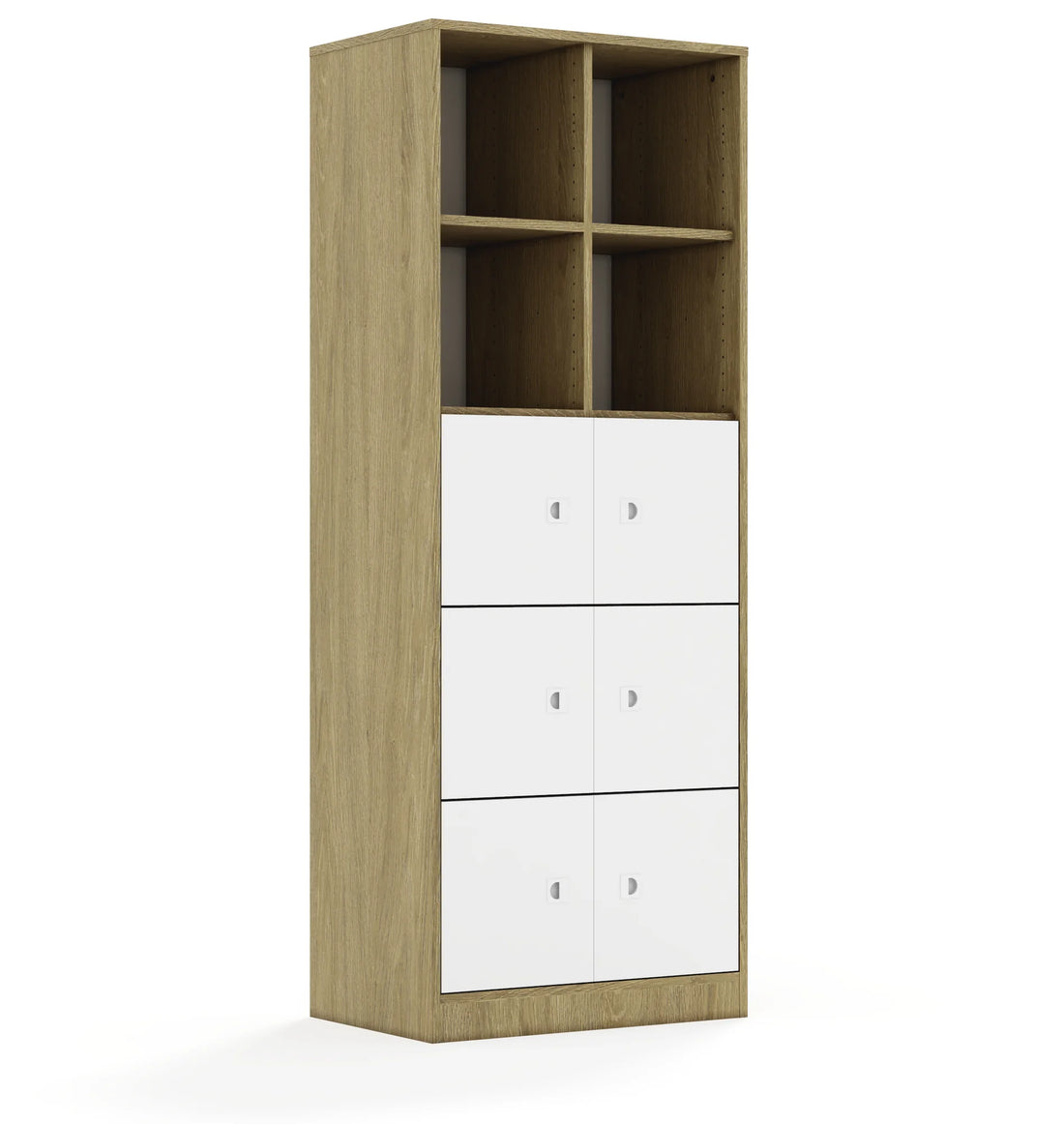 Regał BLOX 70 5PP 6F1 706x466x1869 – dąb / biały