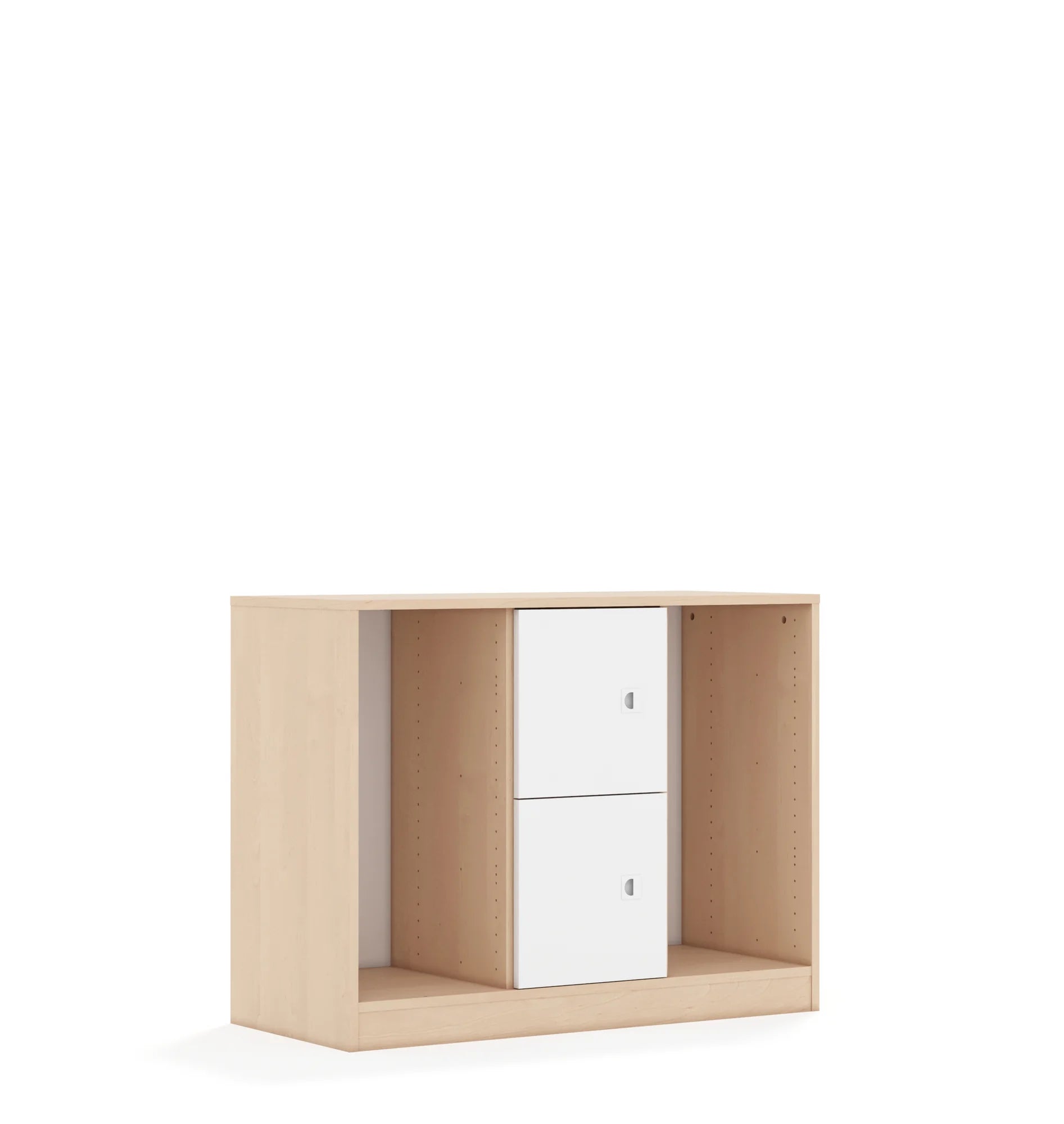 Regał na pojemniki BLOX 110 2PG 2F1 1049x466x813 – brzoza / biały