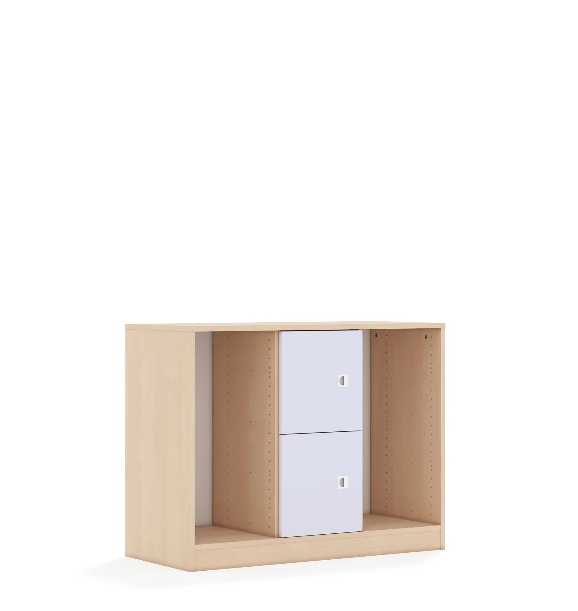 Regał na pojemniki BLOX 110 2PG 2F1 1049x466x813 – brzoza / pastelowy fioletowy