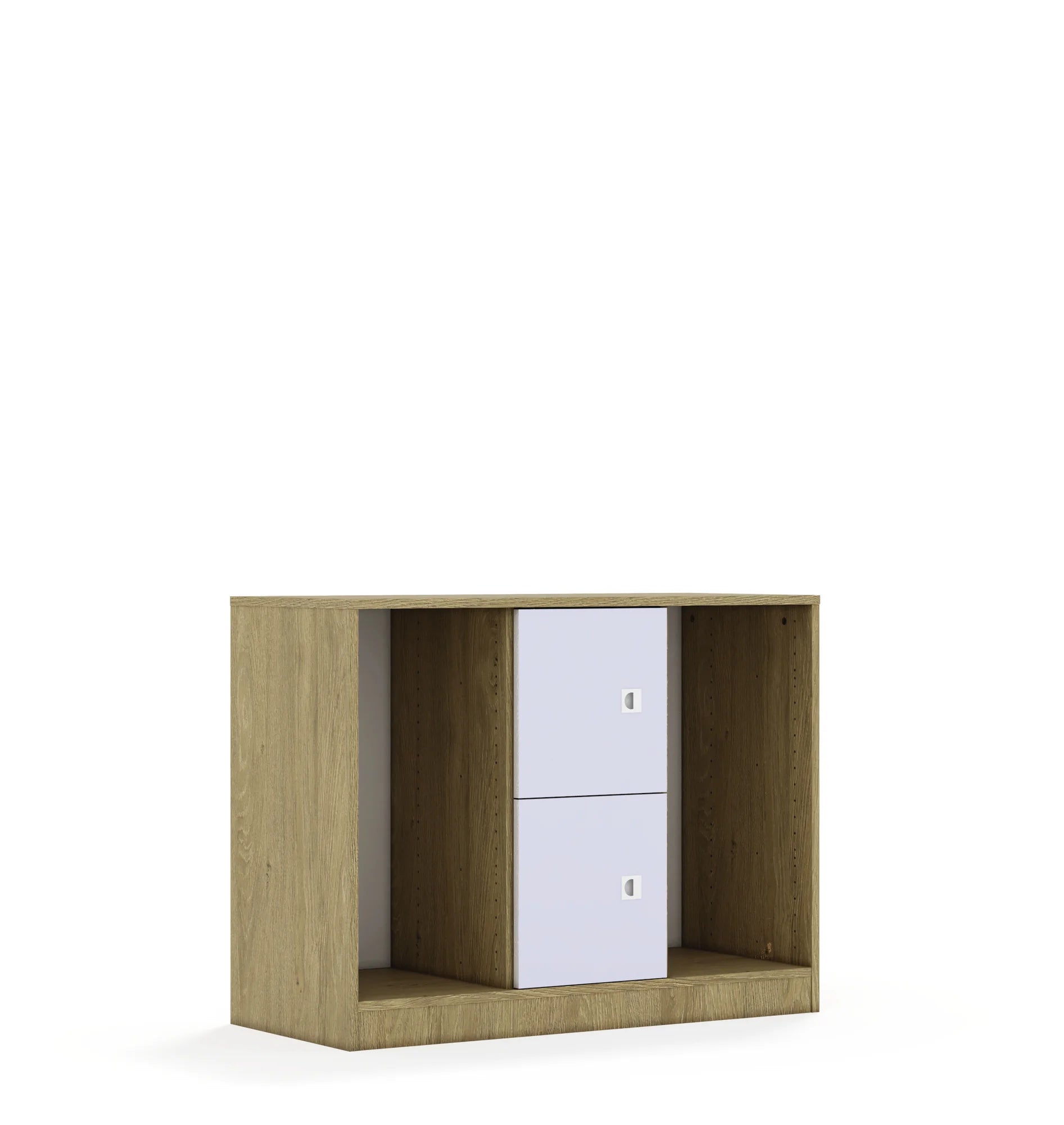 Regał na pojemniki BLOX 110 2PG 2F1 1049x466x813 – dąb / pastelowy fioletowy