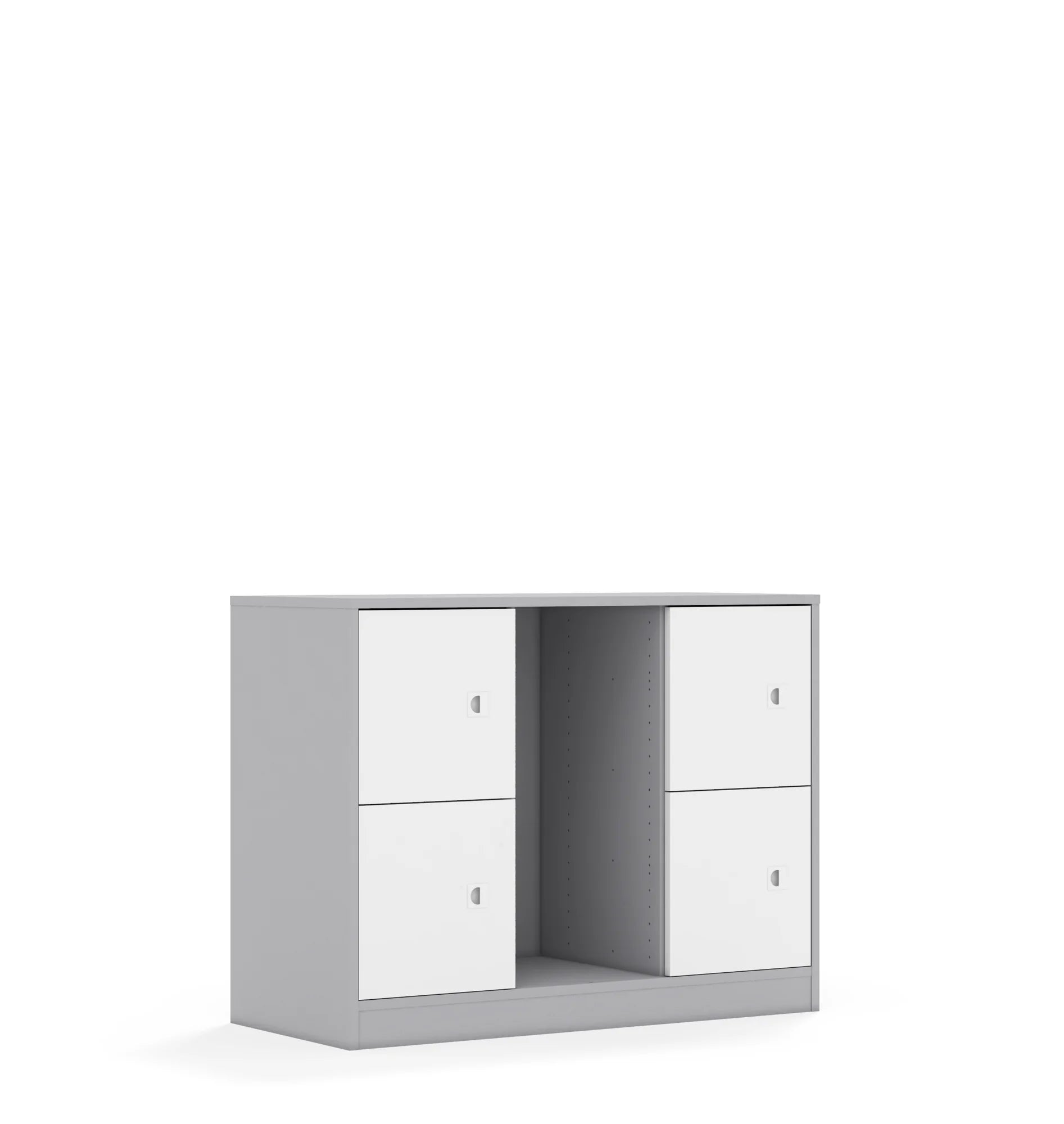 Regał na pojemniki BLOX 110 2PG 4F1 1049x466x813 – szary / biały