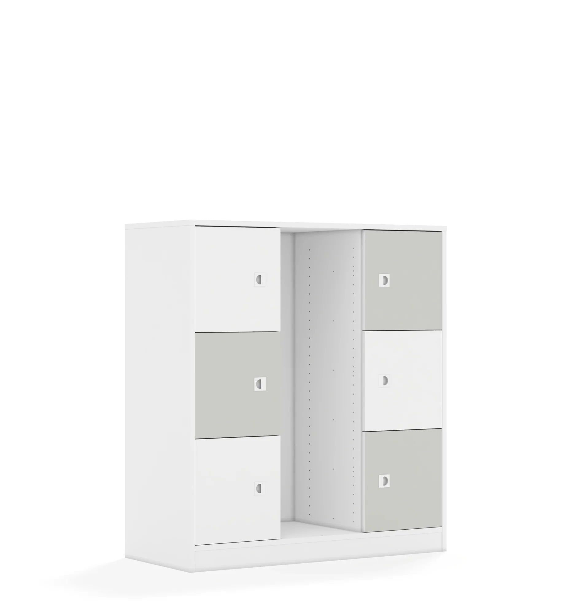 Regał na pojemniki BLOX 110 3PG 6F1 1049x466x1165 – biały / biały/jasny szary