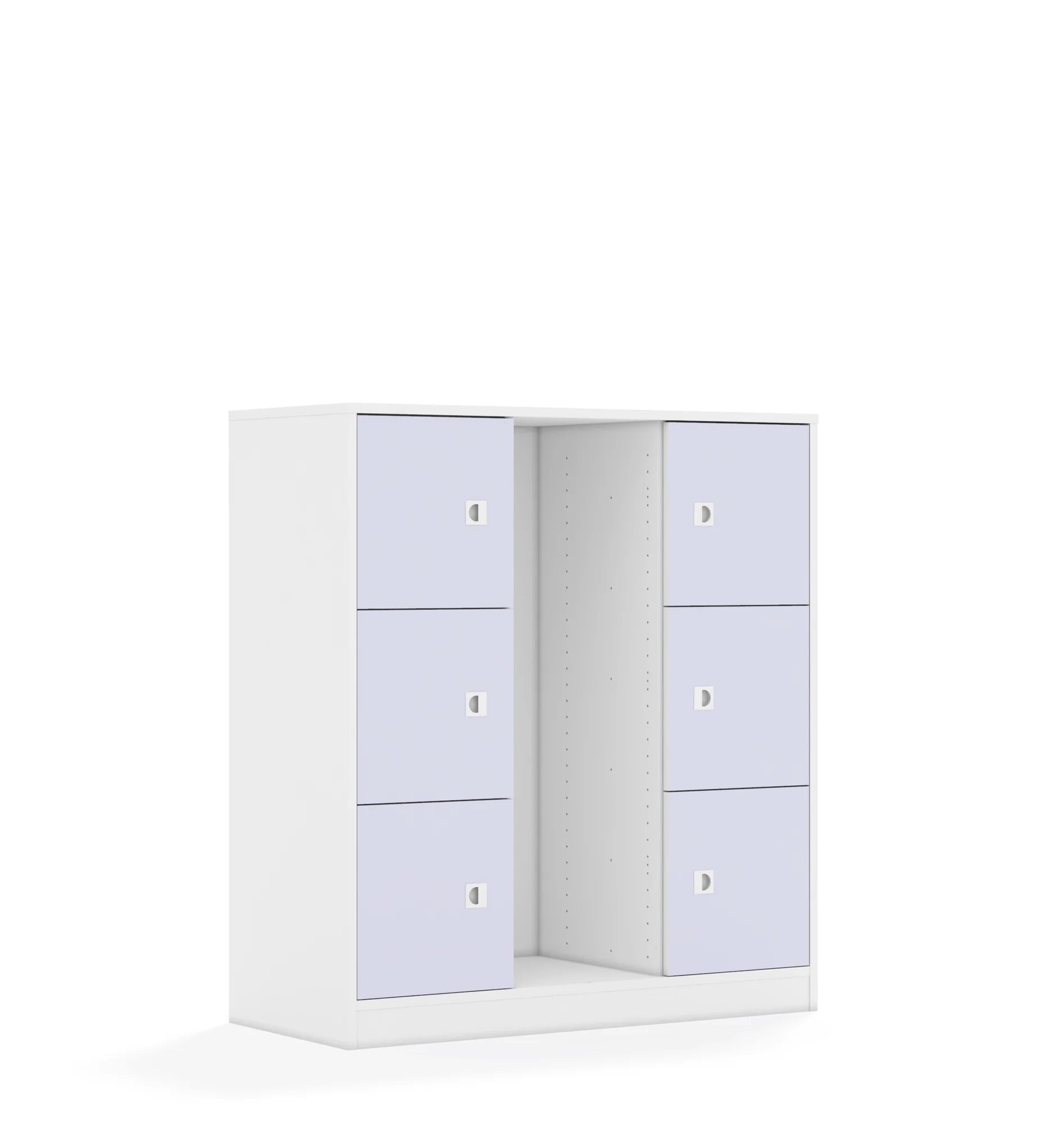Regał na pojemniki BLOX 110 3PG 6F1 1049x466x1165 – biały / pastelowy fioletowy