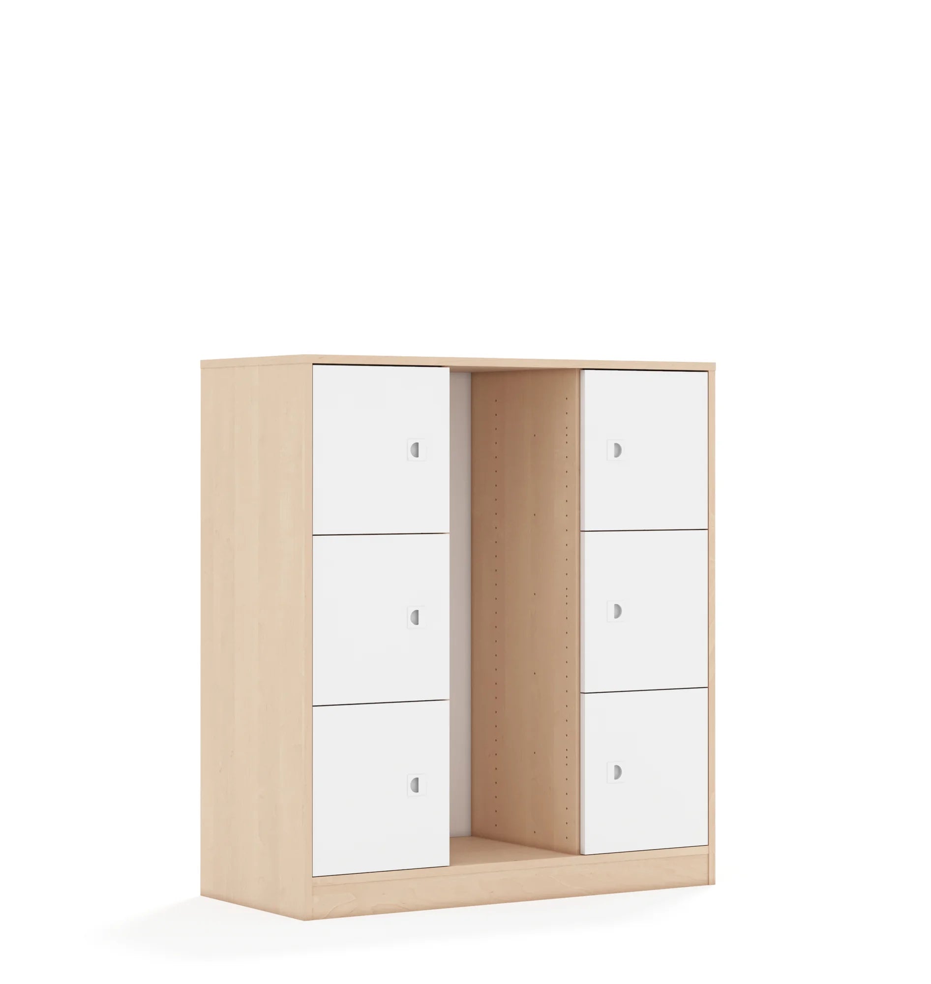 Regał na pojemniki BLOX 110 3PG 6F1 1049x466x1165 – brzoza / biały
