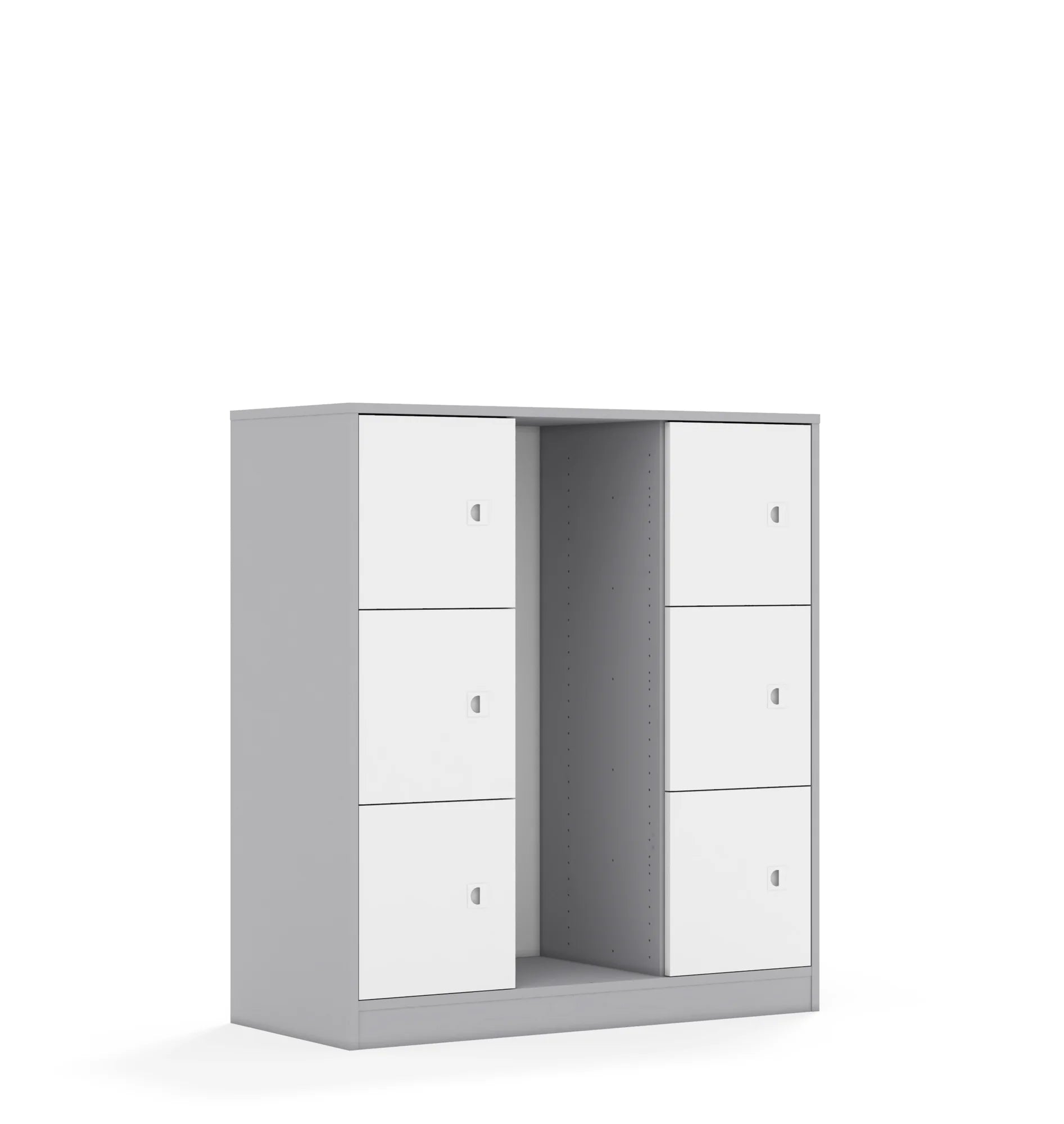 Regał na pojemniki BLOX 110 3PG 6F1 1049x466x1165 – szary / biały