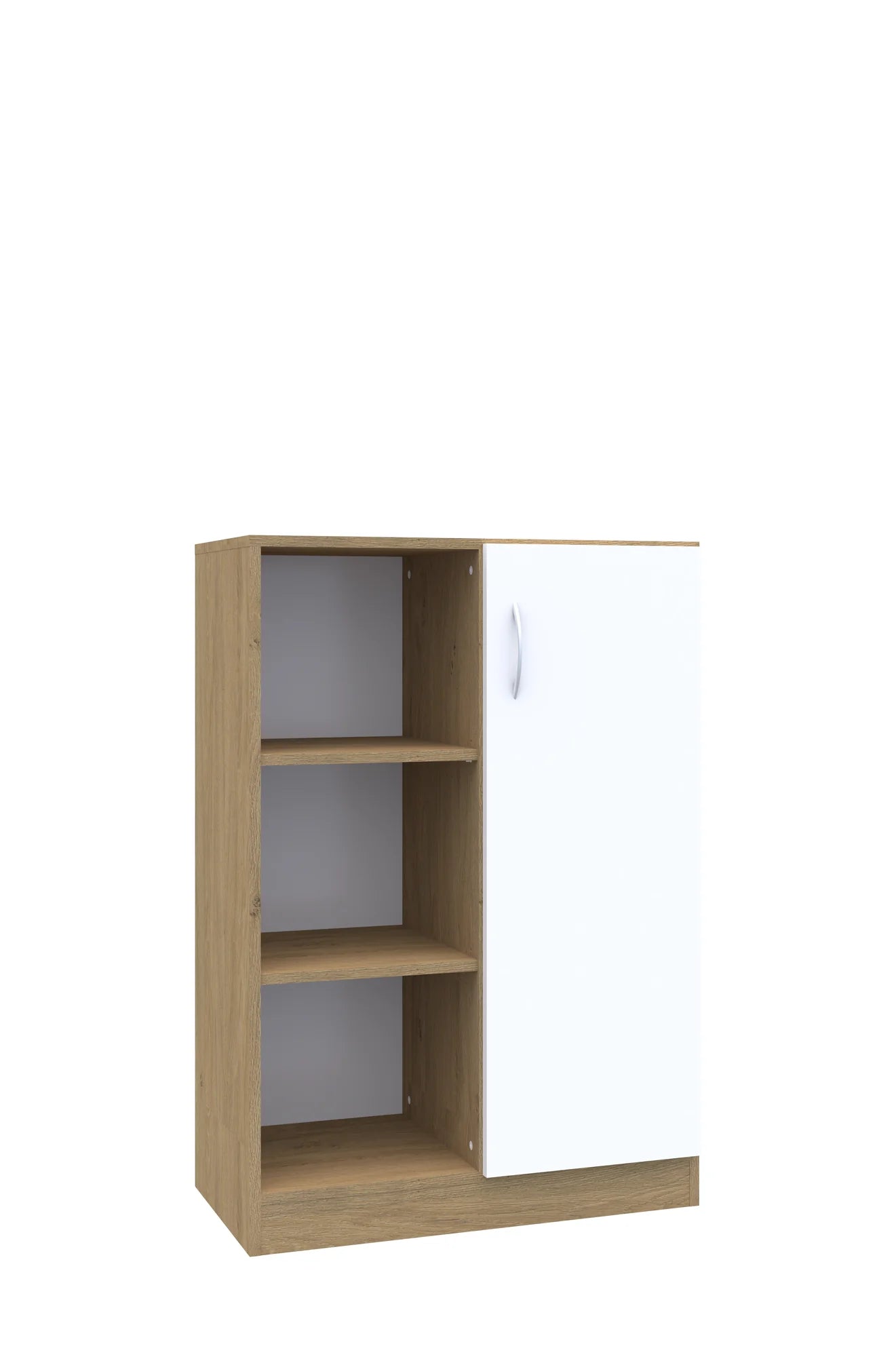 Regał Simple 80 3P 1F3 800x400x1205 – dąb / biały
