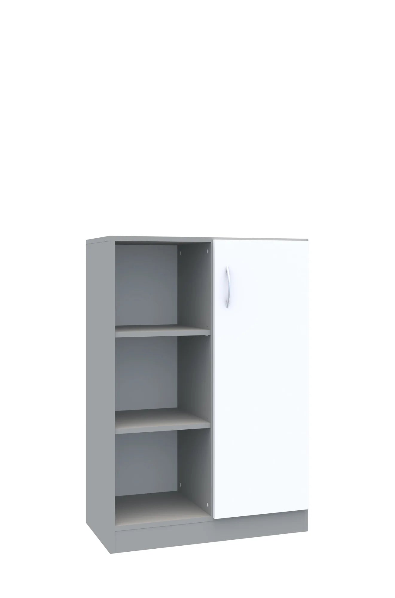 Regał Simple 80 3P 1F3 800x400x1205 – szary / biały