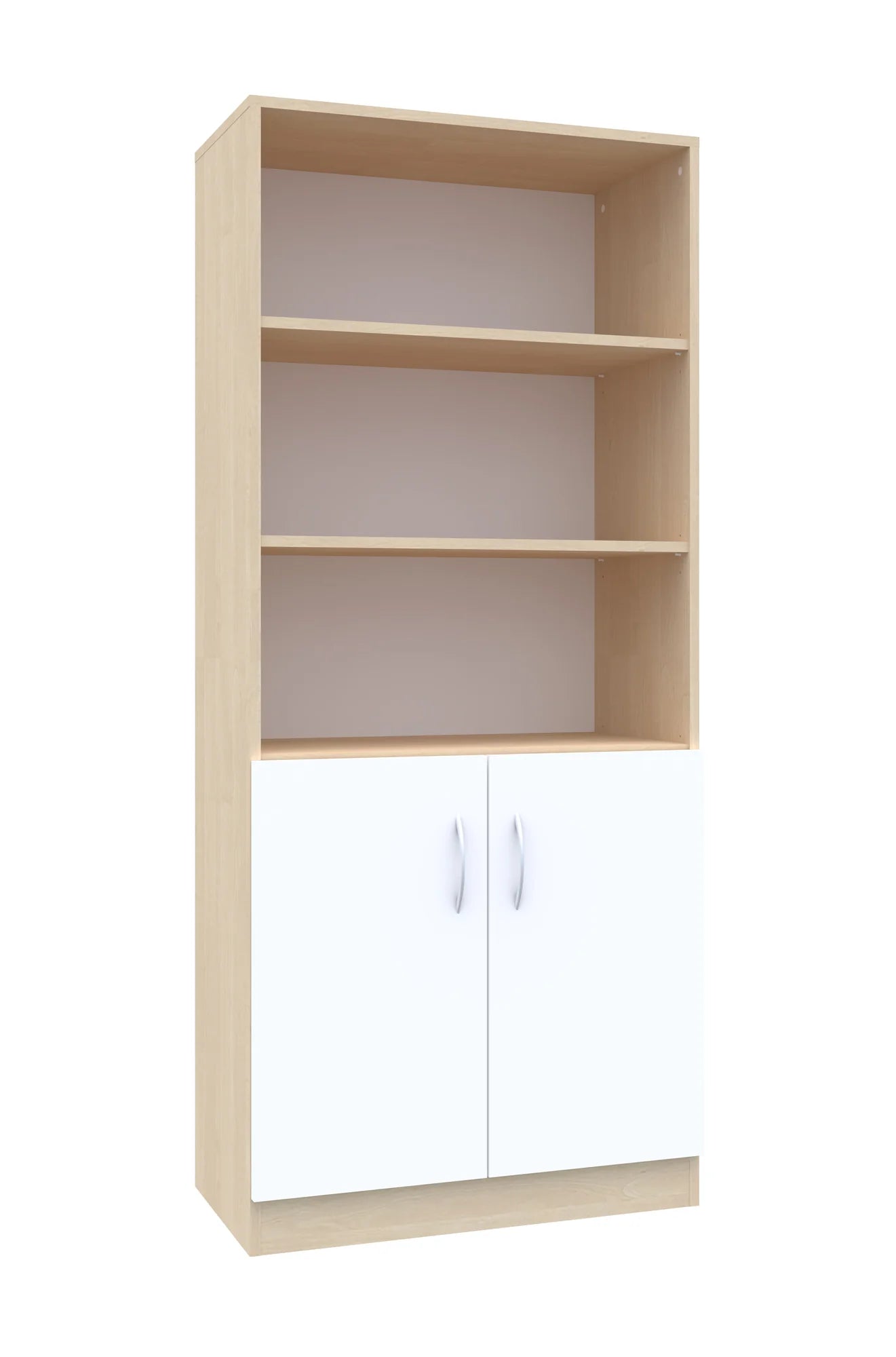 Regał Simple 80 5P 2F2 800x400x1850 – brzoza / biały