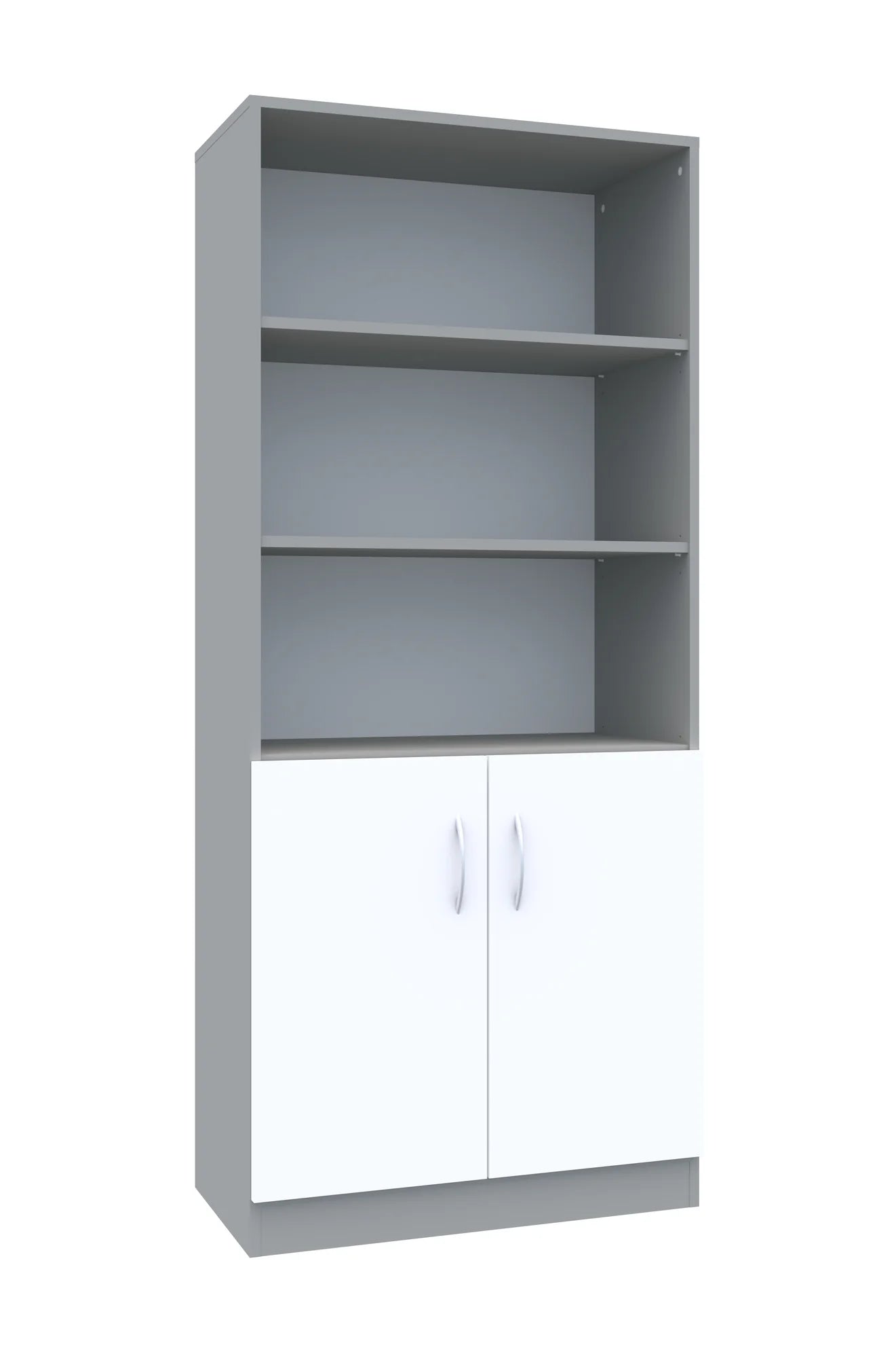 Regał Simple 80 5P 2F2 800x400x1850 – szary / biały