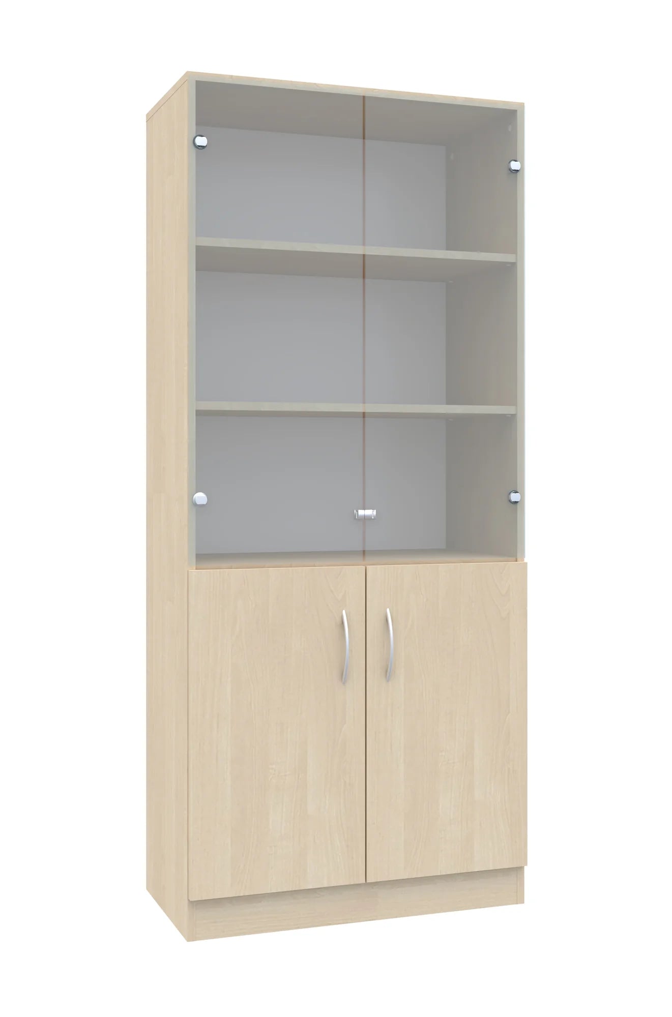 Regał z witryną Simple 80 5P 2F5 800x400x1850 – brzoza / brzoza