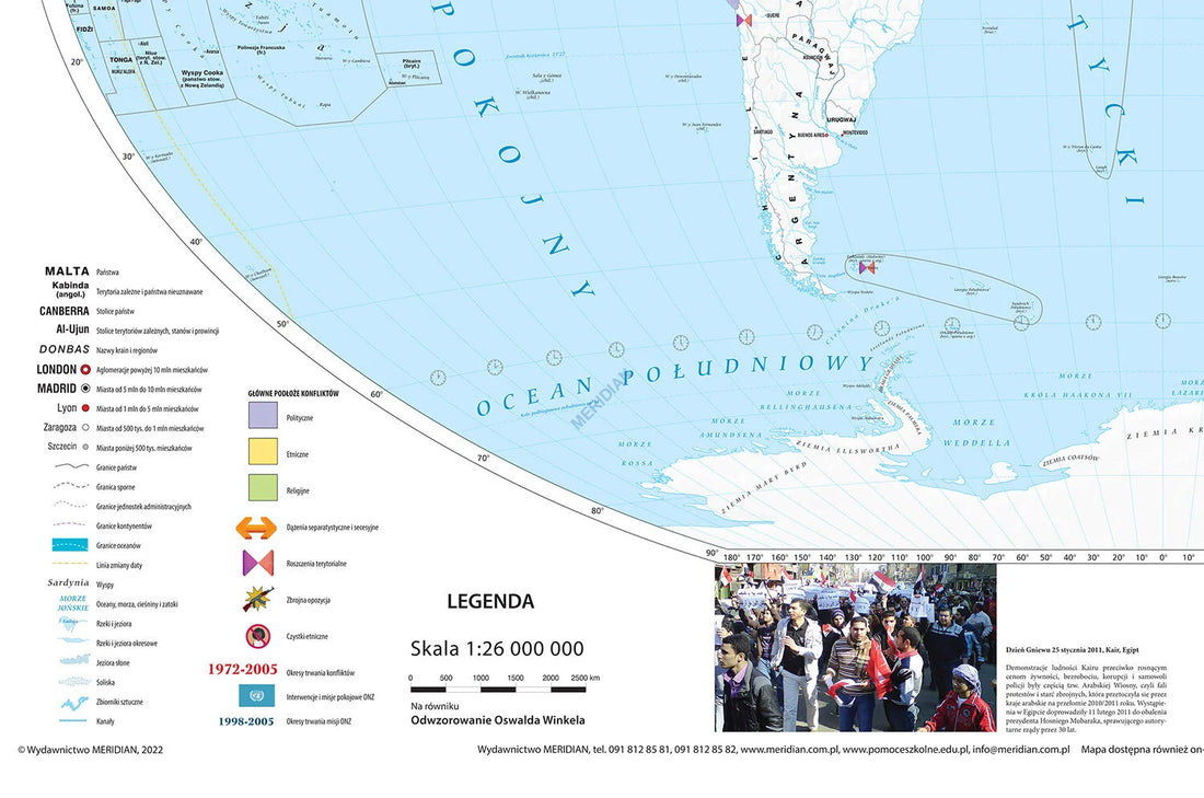 Rejony konfliktów we współczesnym świecie - mapa ścienna
