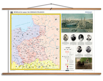 Rewolucja 1905-7 na ziemiach polskich - mapa ścienna