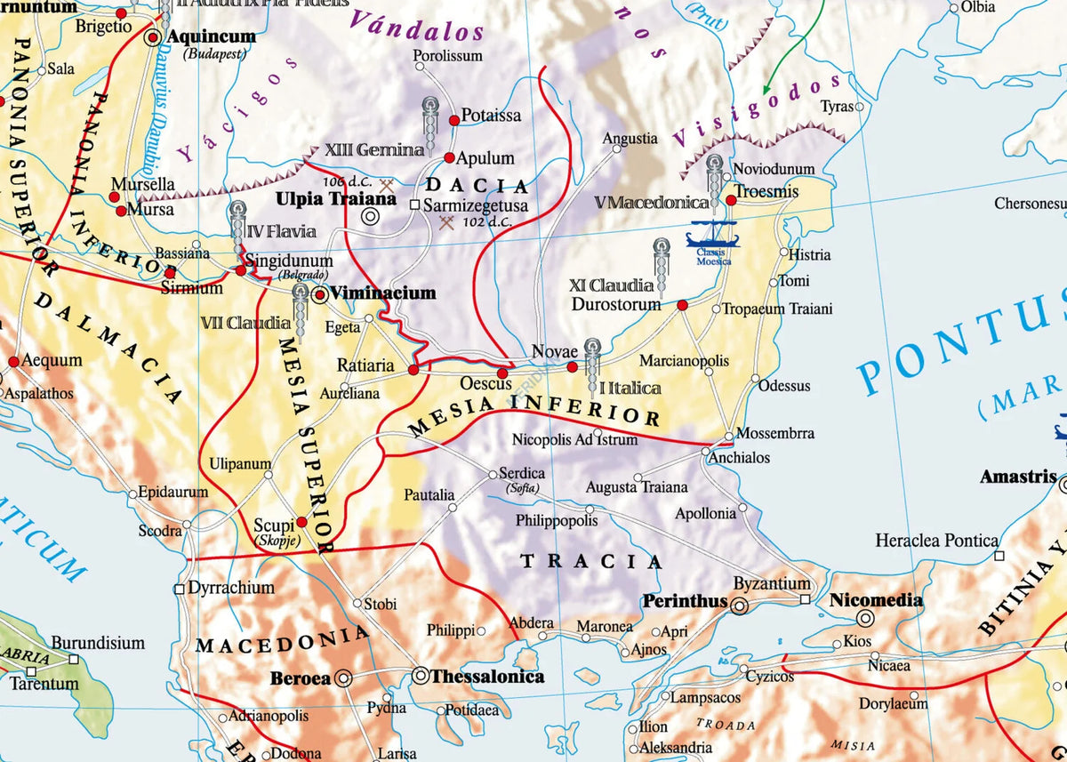 Roma Antigua - Estado - mapa ścienna w języku hiszpańskim - zdjęcie 3
