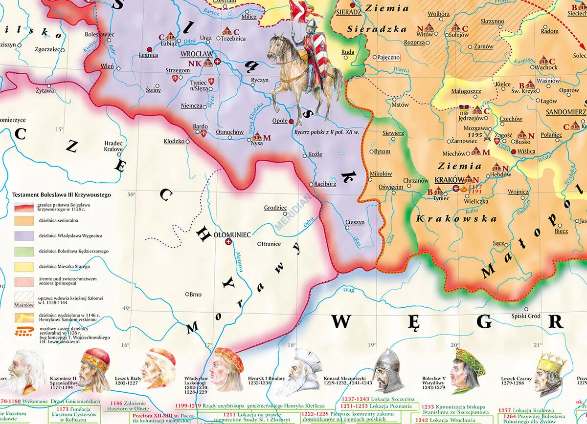 Rozbicie dzielnicowe Polski - mapa ścienna - zdjęcie 2
