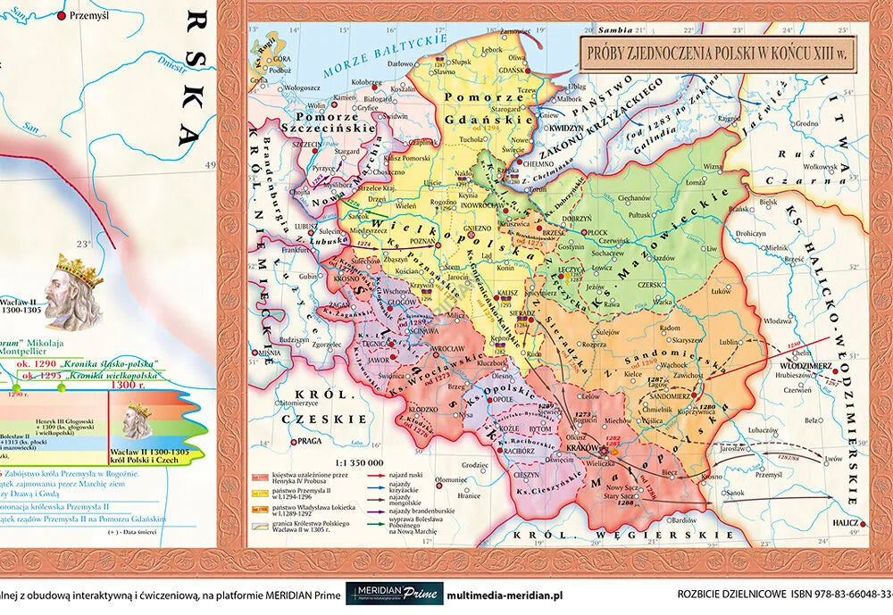 Rozbicie dzielnicowe Polski - mapa ścienna - zdjęcie 3