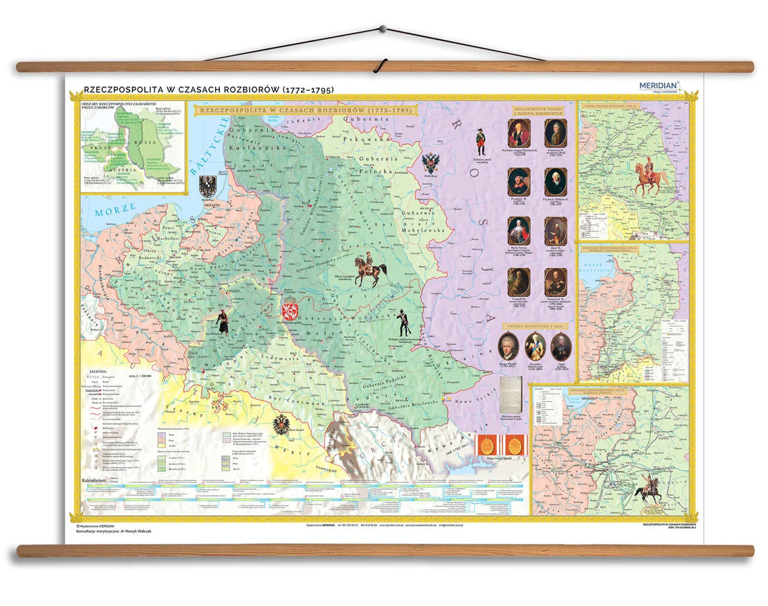 Rzeczpospolita w okresie rozbiorów (1772-1795) - mapa ścienna