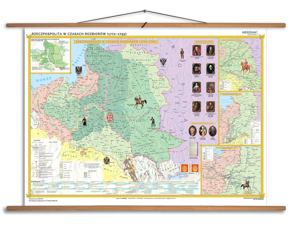 Rzeczpospolita w okresie rozbiorów (1772-1795) - mapa ścienna