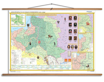 Rzeczpospolita w okresie rozbiorów (1772-1795) - mapa ścienna