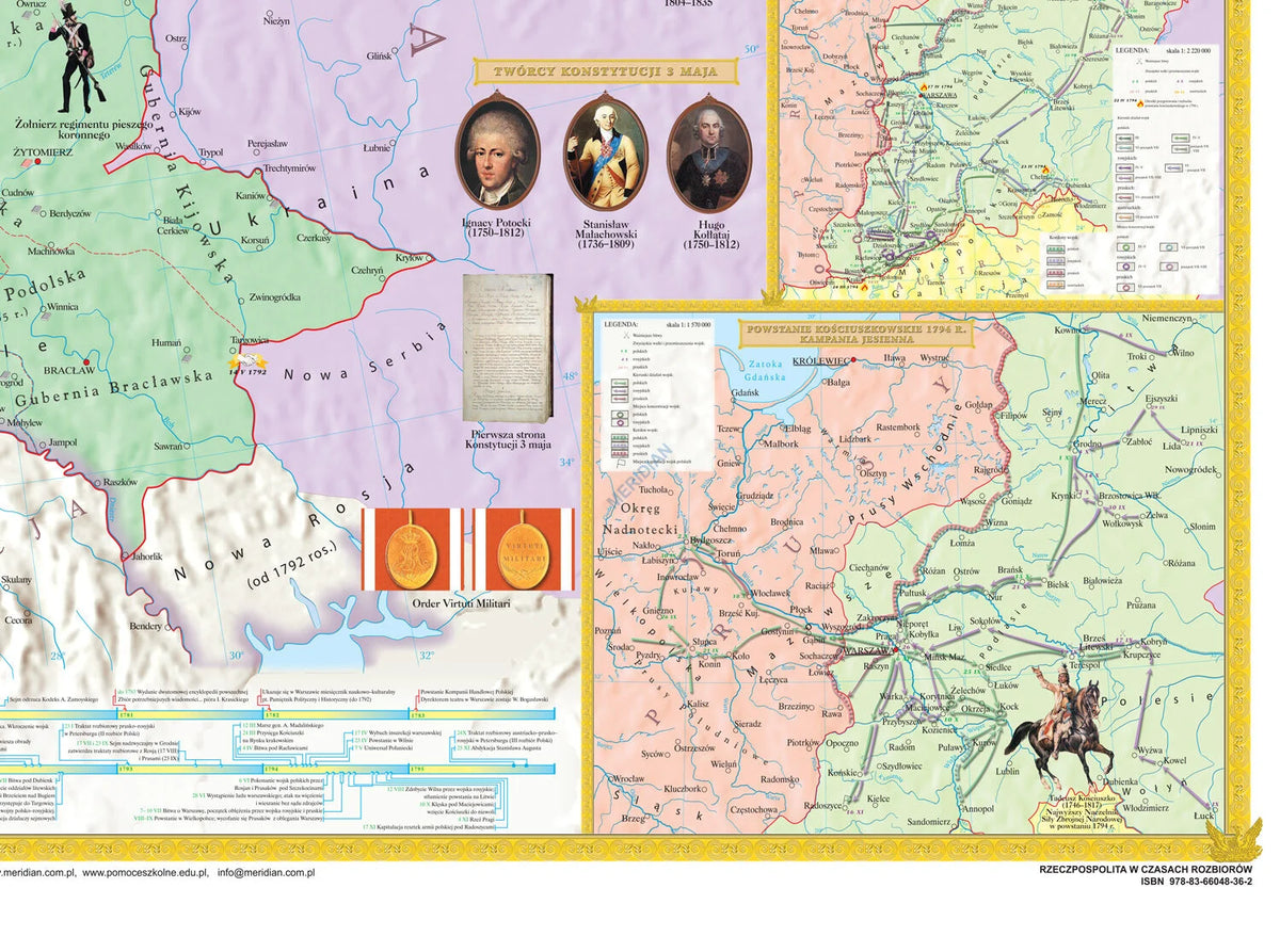 Rzeczpospolita w okresie rozbiorów (1772-1795) - mapa ścienna - zdjęcie 2