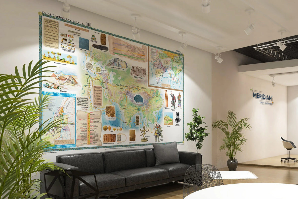 Starożytny wschód - cywilizacje wielkich rzek i ich kultury - mapa ścienna - wersja fototapeta