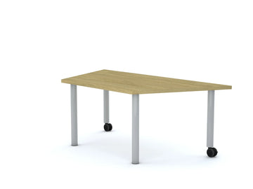 Stół MOVE Trapez 1400×750×800 – dąb / biały