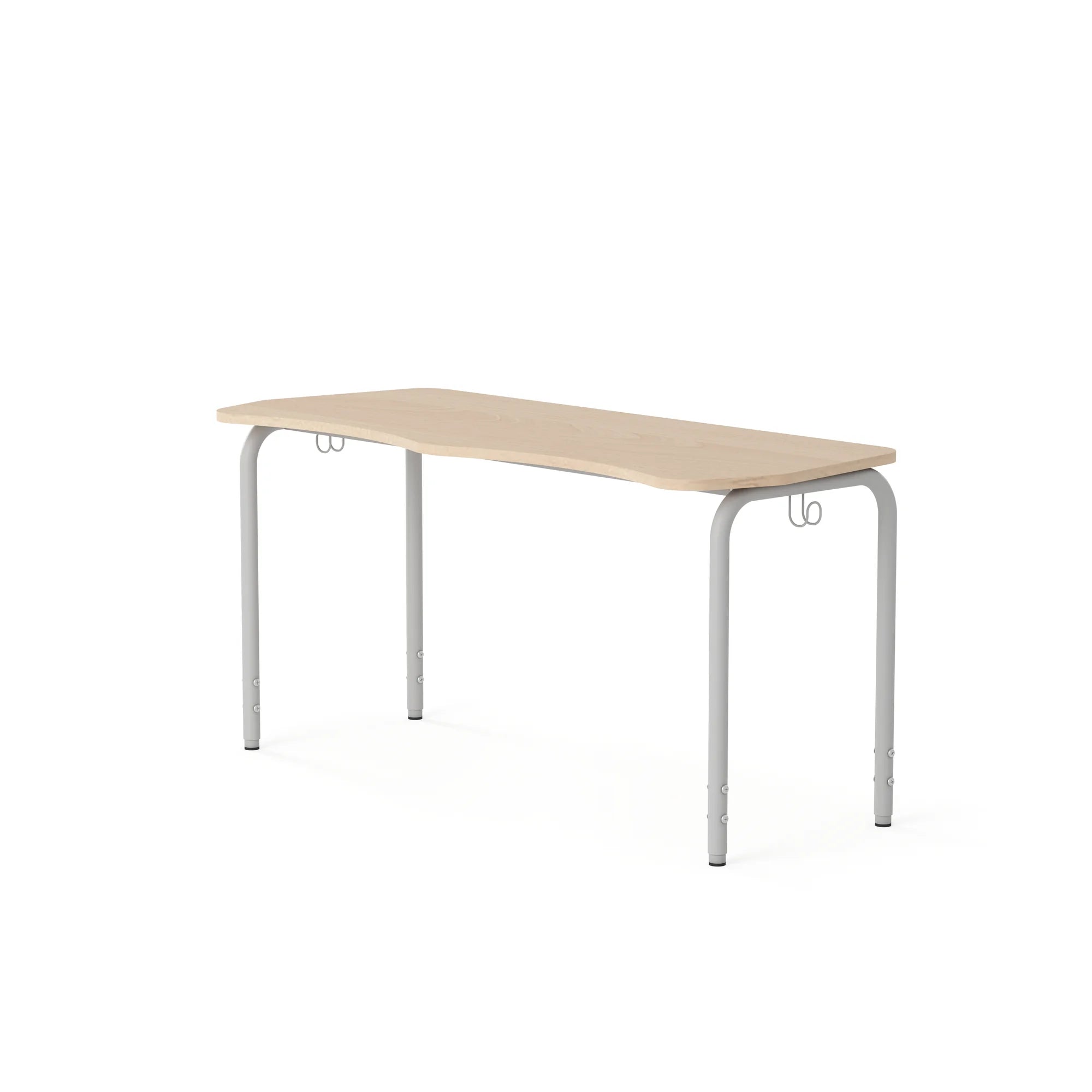 Stół SIMPLE Fala 1350x550 regulowany – brzoza / biały